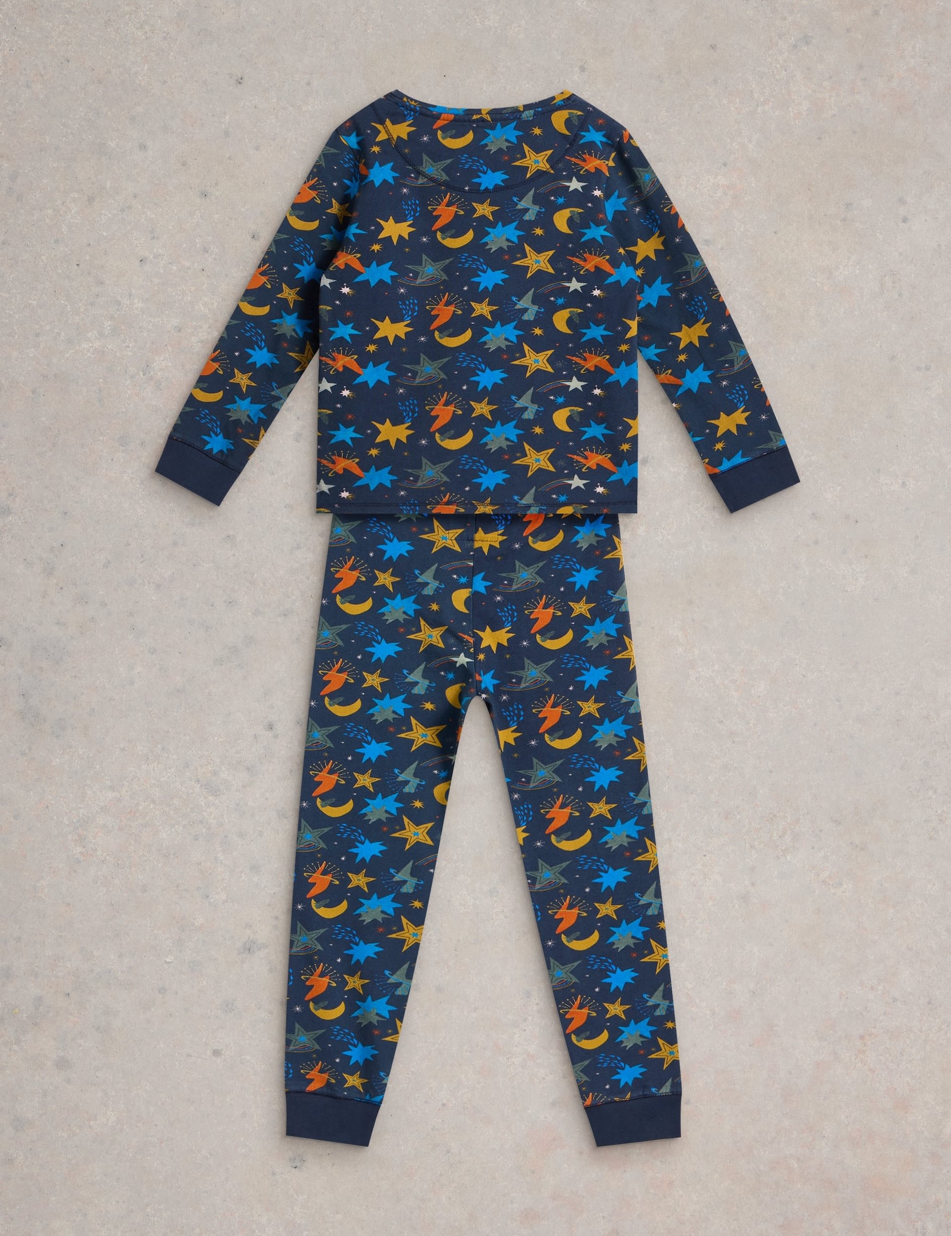 White Stuff Boys Cotton Rich Cosmic Pyjama Set (3-10 Yrs) - 5-6 Y - Navy Mix, Navy Mix