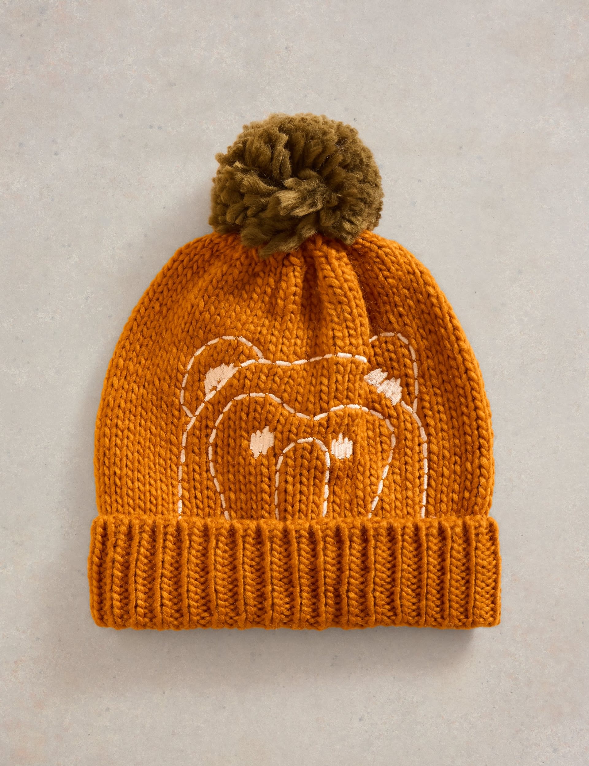 White Stuff Kids Bear Winter Hat - M-L - Orange, Orange