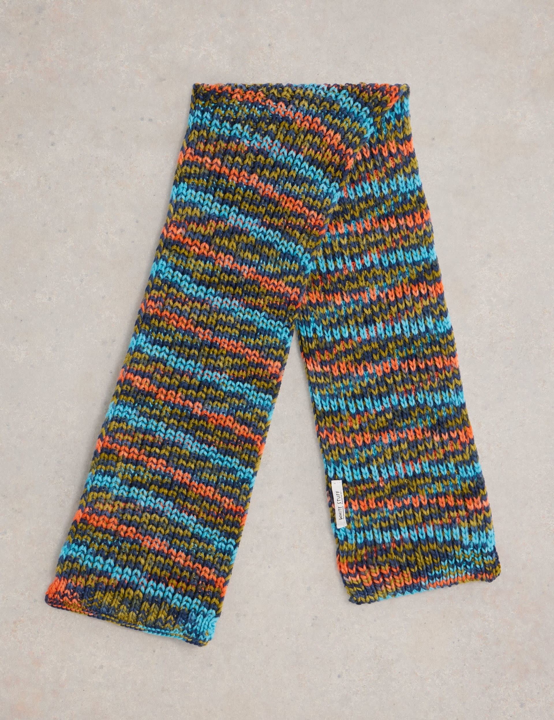 White Stuff Kids Patterned Scarf - Blue Mix, Blue Mix