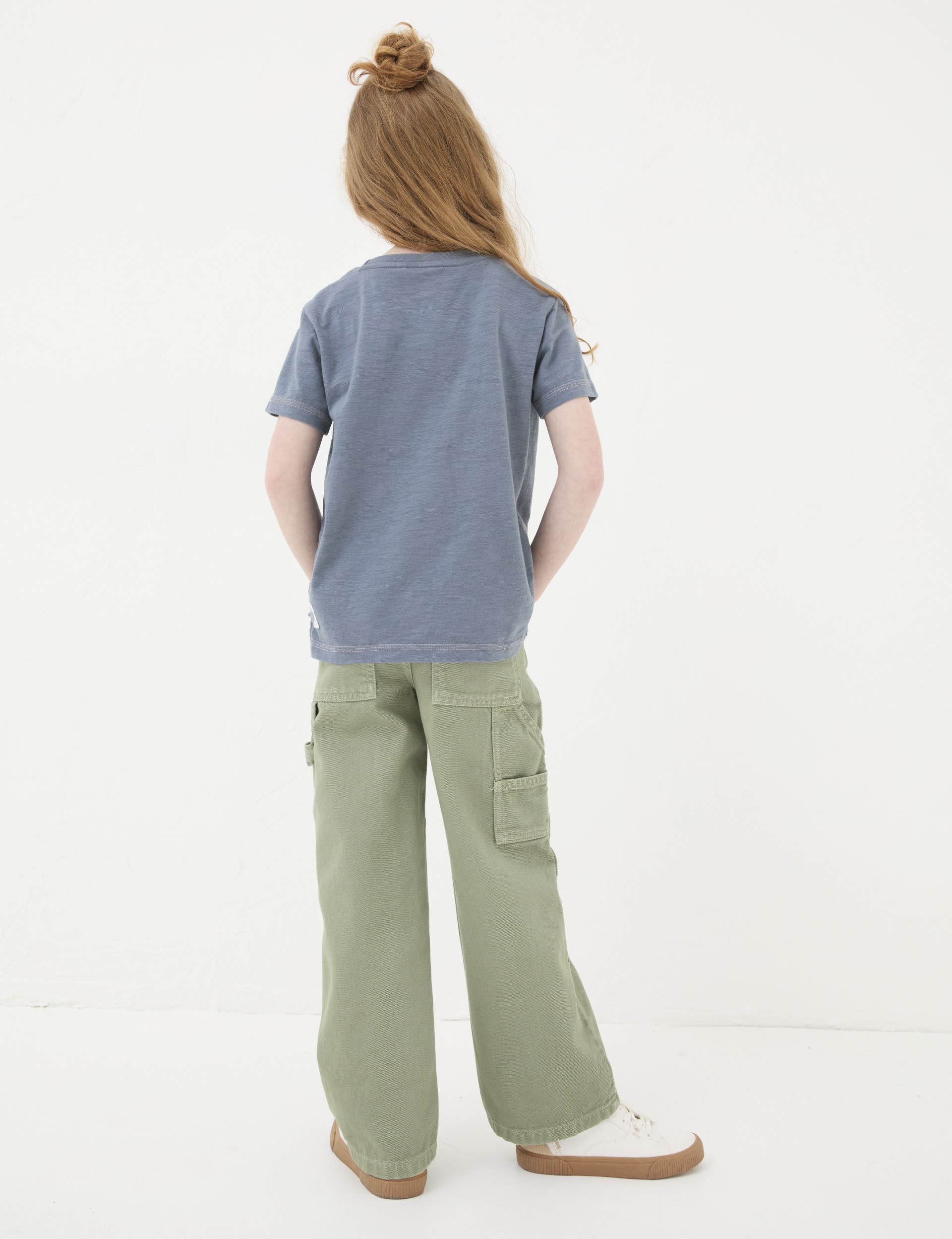 Fatface Girls Wide Leg Denim Jeans (3-13 Yrs) - 9y - Green, Green