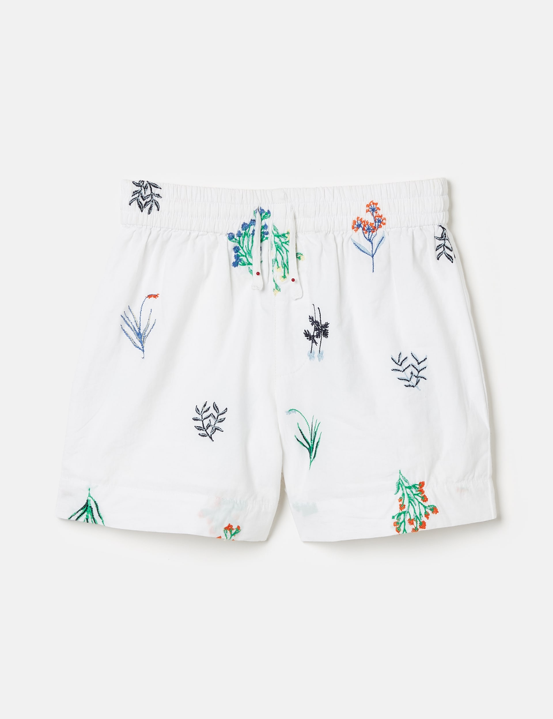 Joules Girls Pure Cotton Floral Shorts (2-12 Yrs) - 8y - White Mix, White Mix