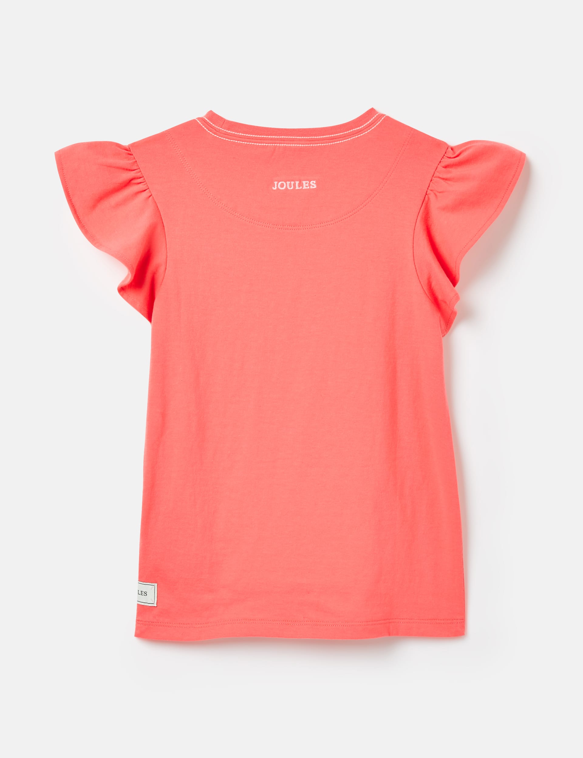 Joules Girls Pure Cotton Pony Frill Sleeve T-Shirt (2-8 Yrs) - 2y - Pink, Pink