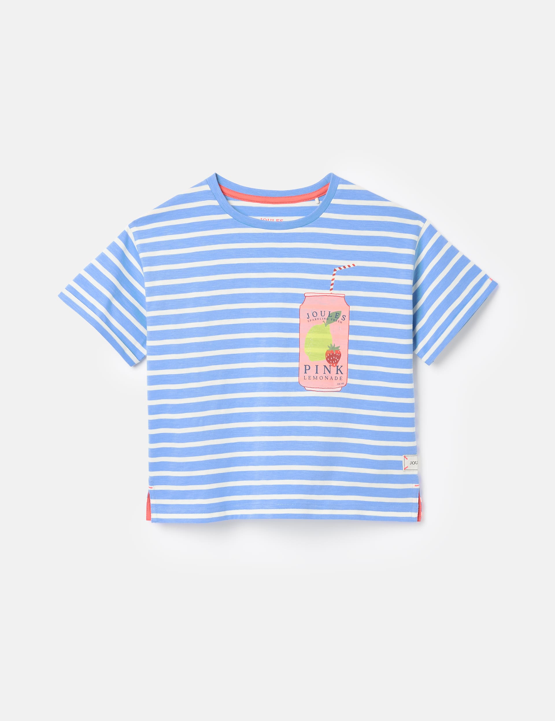 Joules Girls Pure Cotton Striped T-Shirt (2-10 Yrs) - 3y - Blue, Blue