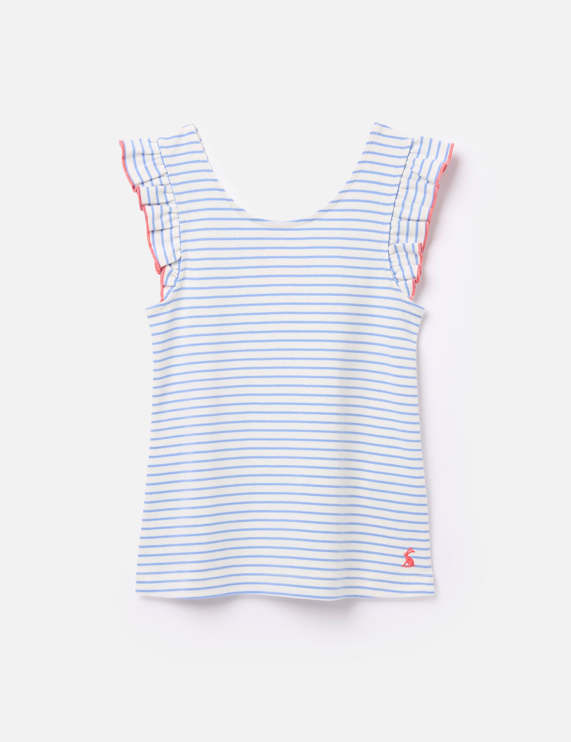 Joules Girls Pure Cotton Striped Vest (2-12 Yrs) - 2y - White Mix, White Mix