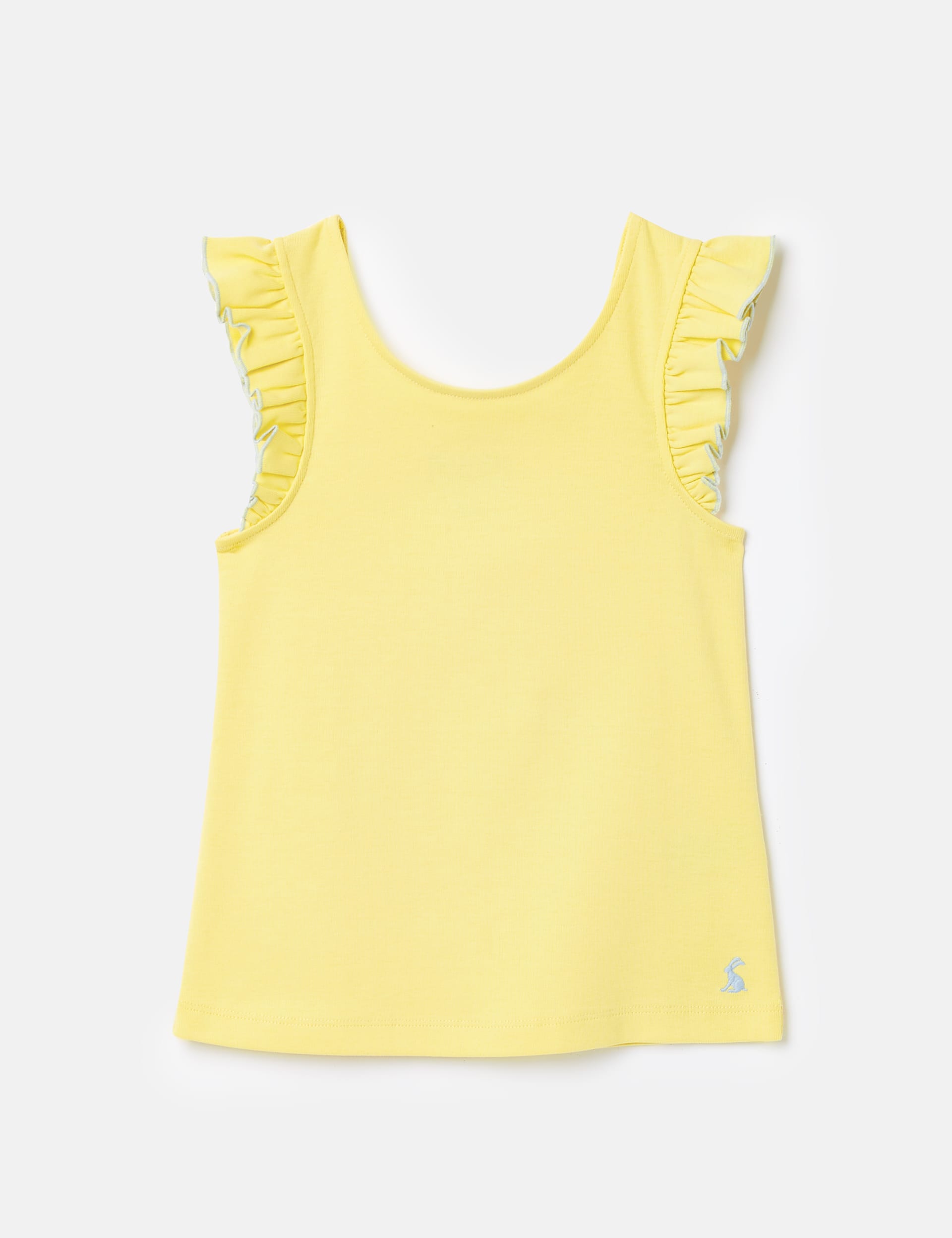 Joules Girls Pure Cotton Frill Vest (2-12 Yrs) - 7y - Yellow, Yellow