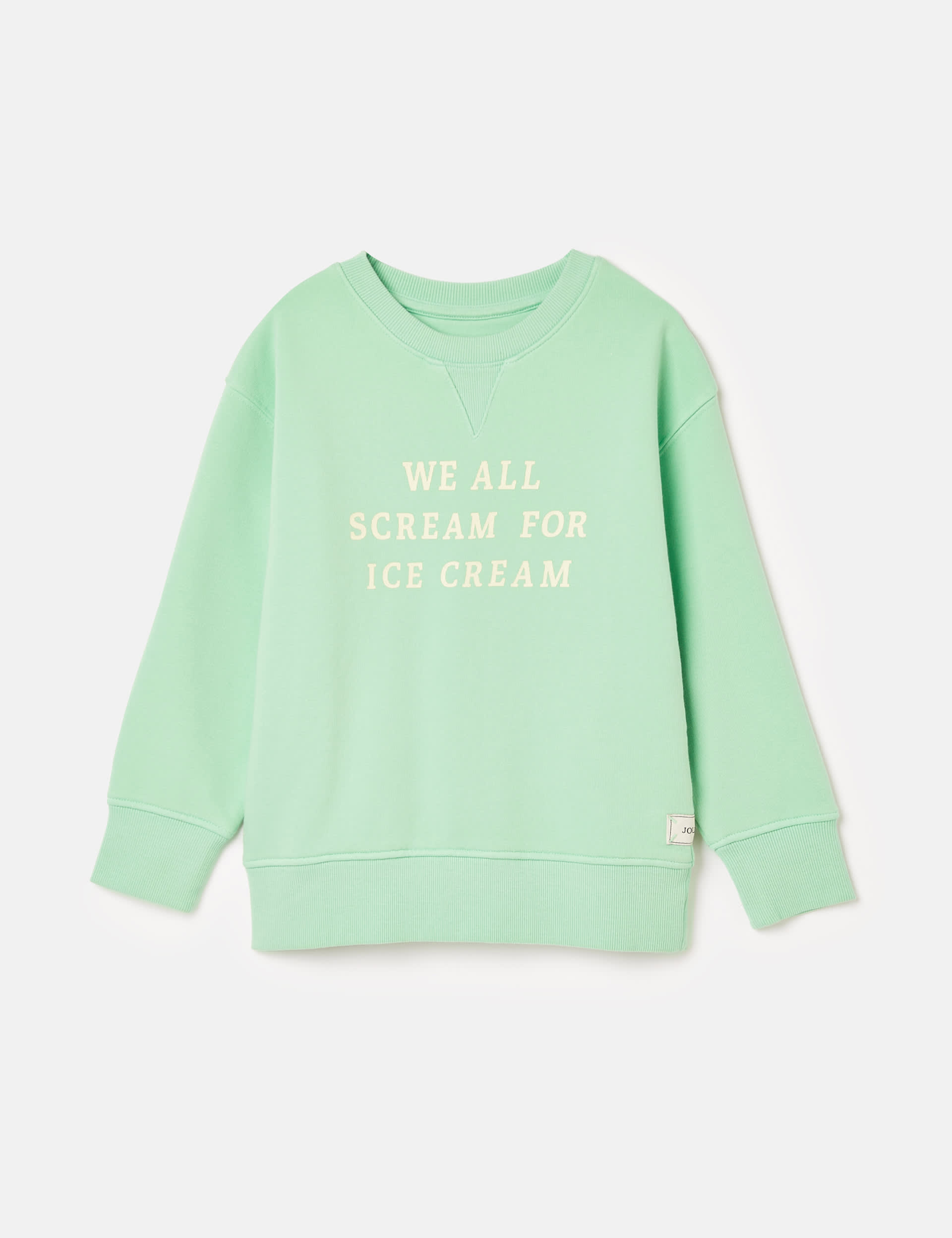 Joules Girls Cotton Rich Ice Cream Slogan Sweatshirt (2-10 Yrs) - 4y, Cream