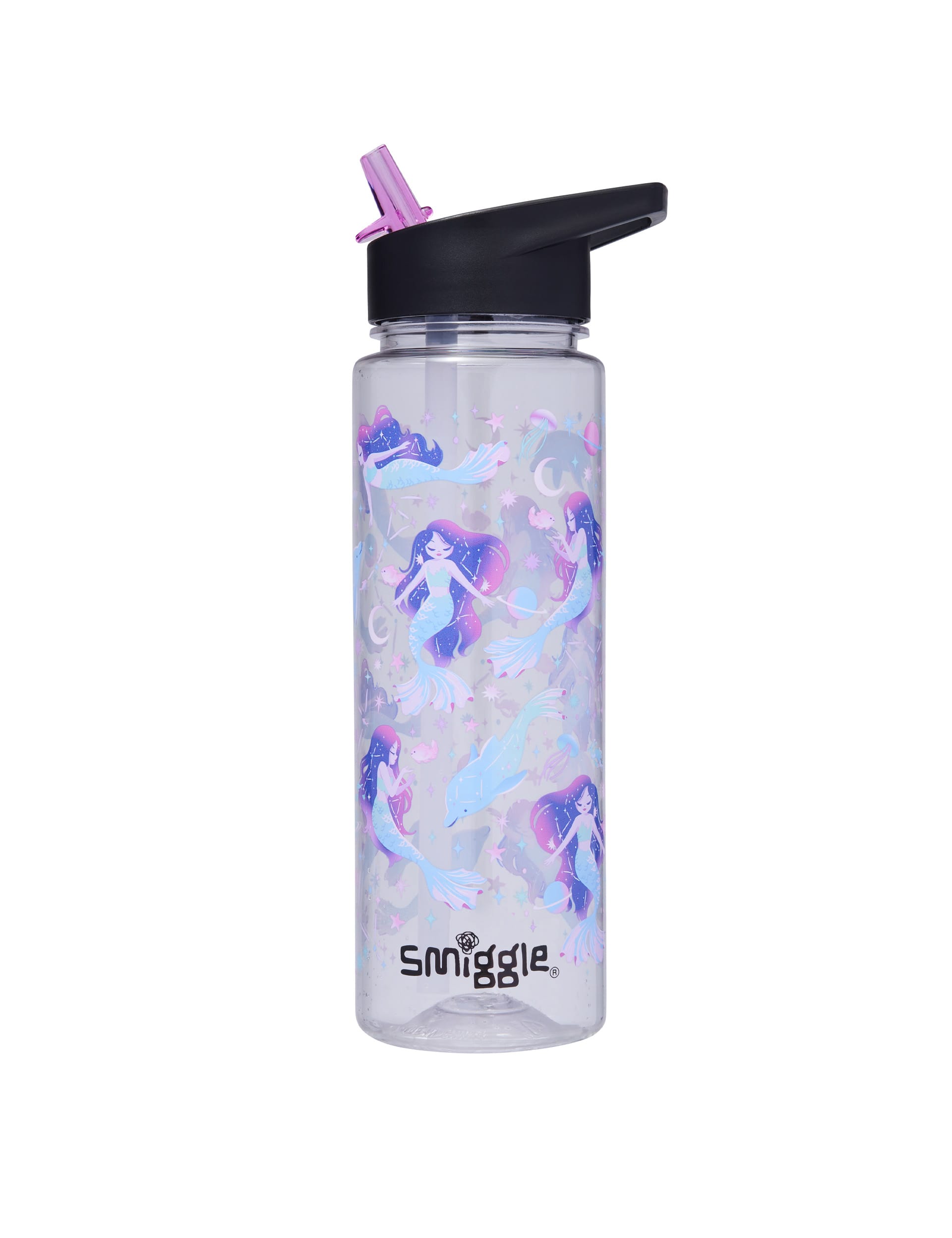 Smiggle Kids Printed Water Bottle (3+ Yrs) - Black Mix, Black Mix