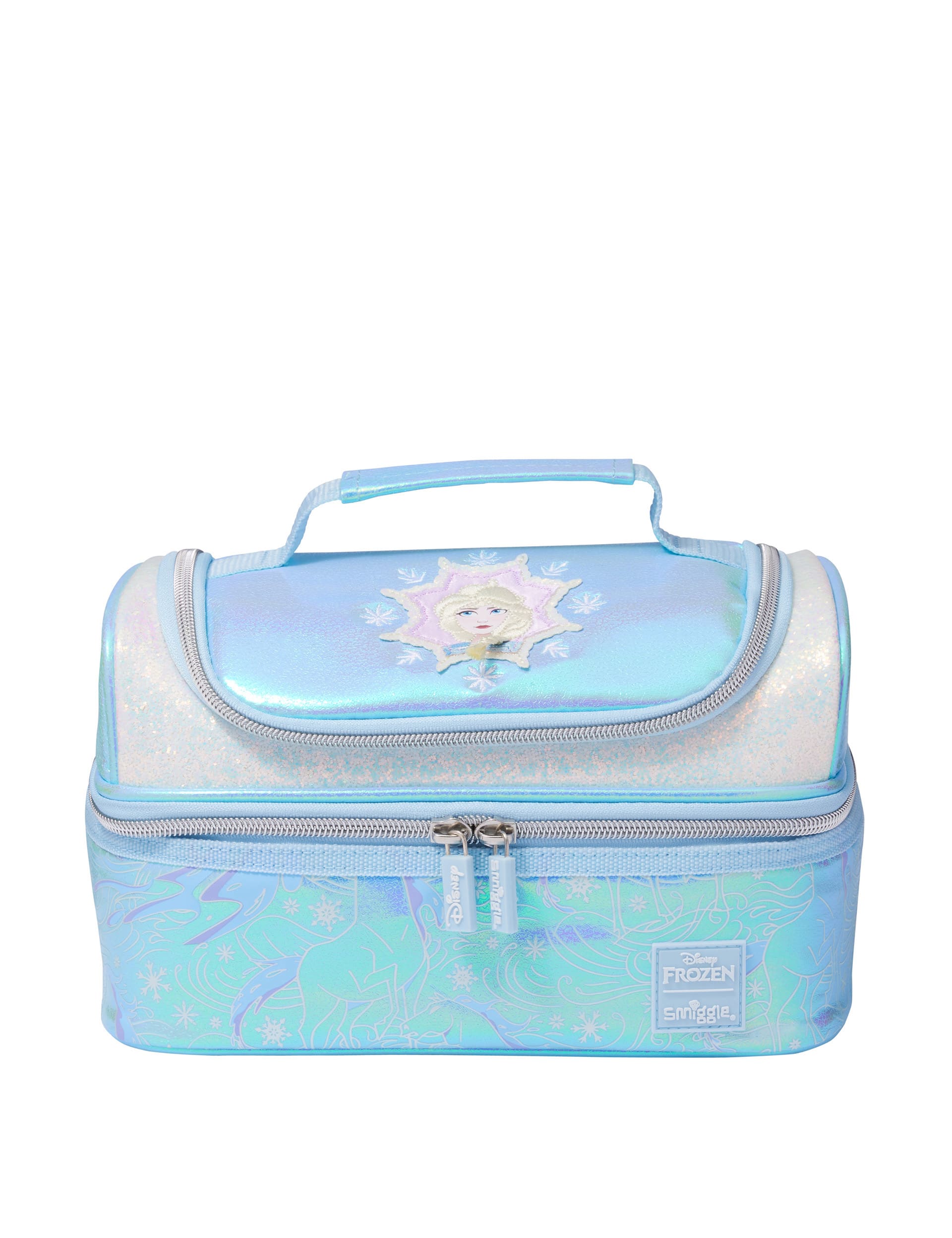 Smiggle Kids Disney Frozen Patterned Lunchbox (3+ Yrs) - Light Blue, Light Blue