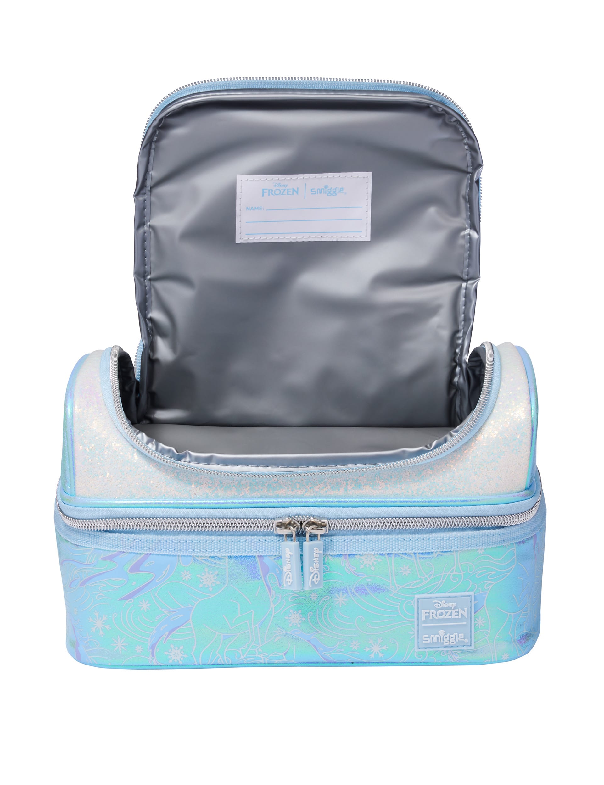 Smiggle Kids Disney Frozen Patterned Lunchbox (3+ Yrs) - Light Blue, Light Blue