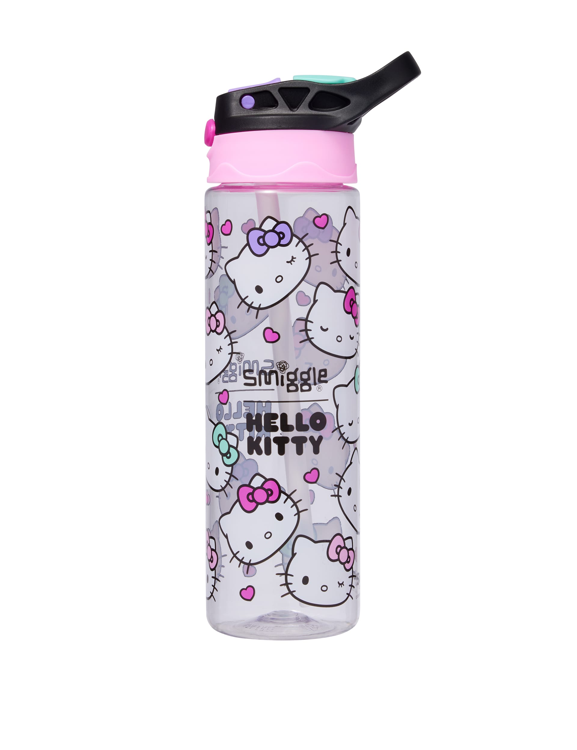 Smiggle Hello Kitty Kids Printed Water Bottle - White Mix, White Mix