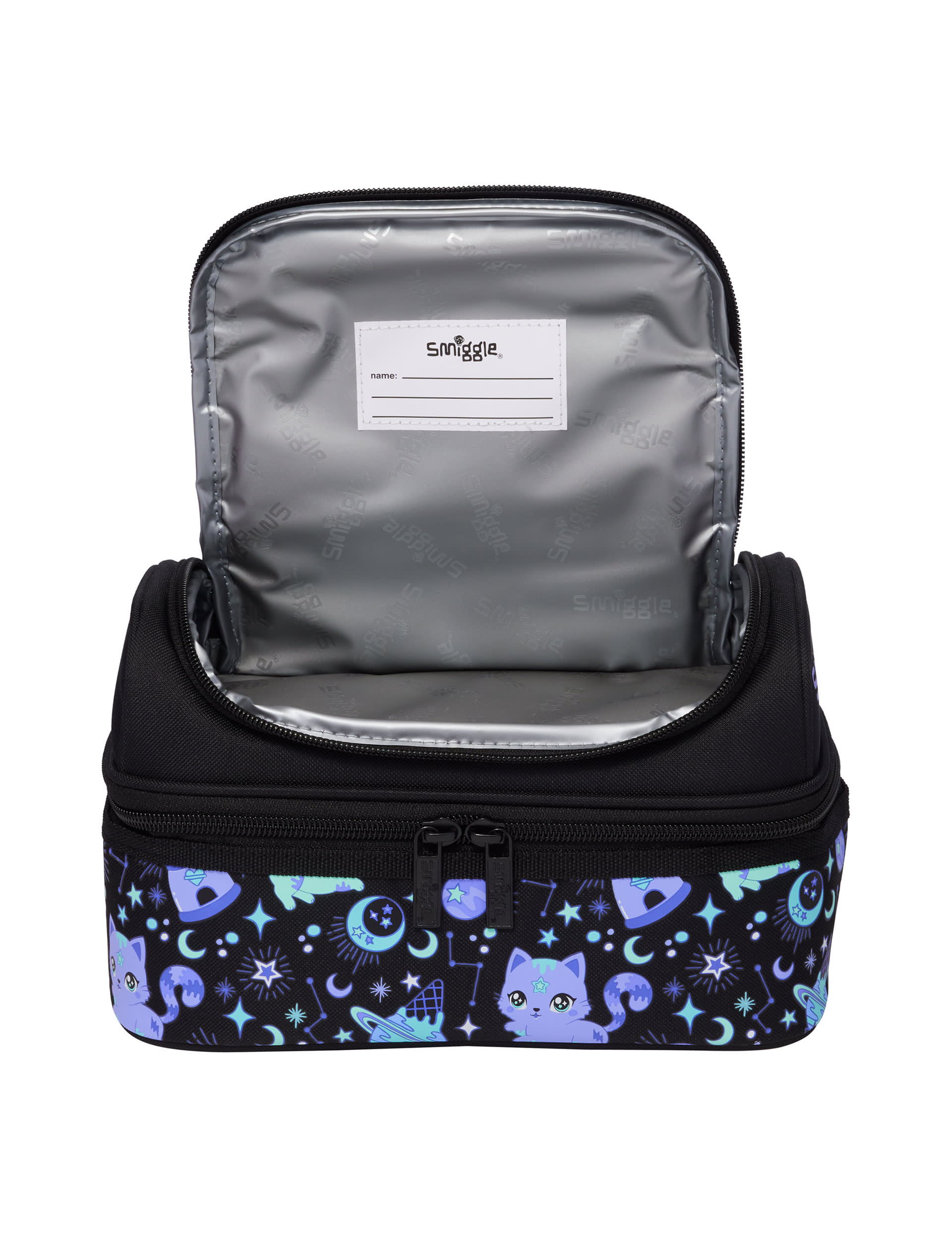 Smiggle Kids Printed Lunch Box - Black Mix, Black Mix