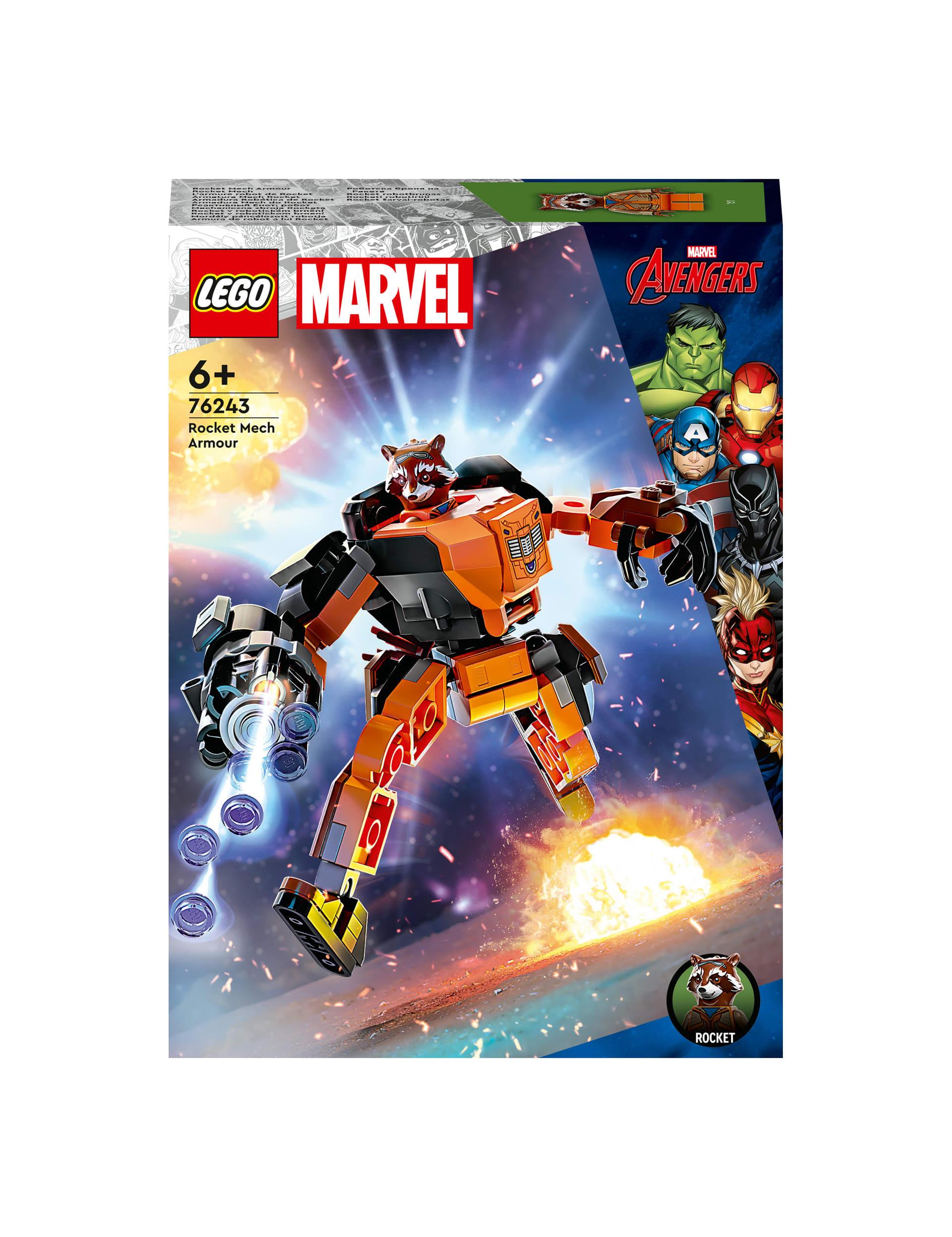 LEGO Marvel Rocket Mech Armour Building Toy 76243 (6+ Yrs)