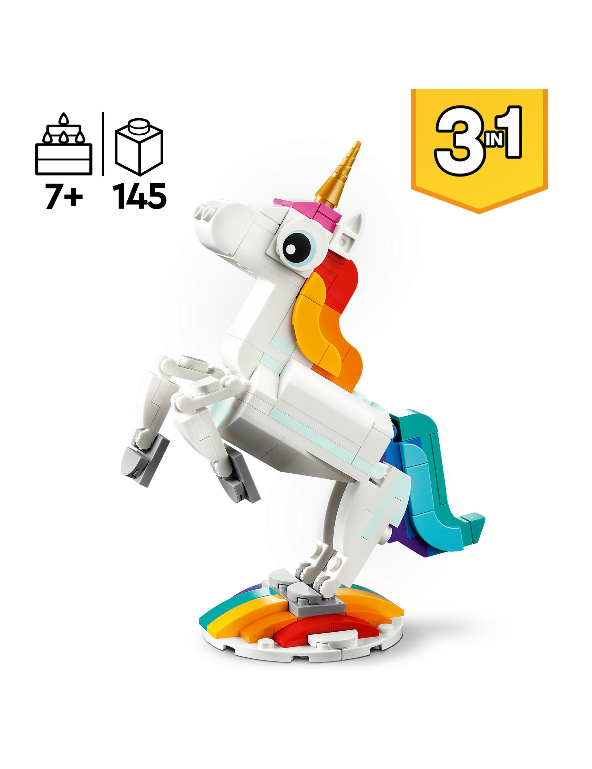 LEGO Creator 3 in 1 Magical Unicorn Toy Set 31140 (7+ Yrs)