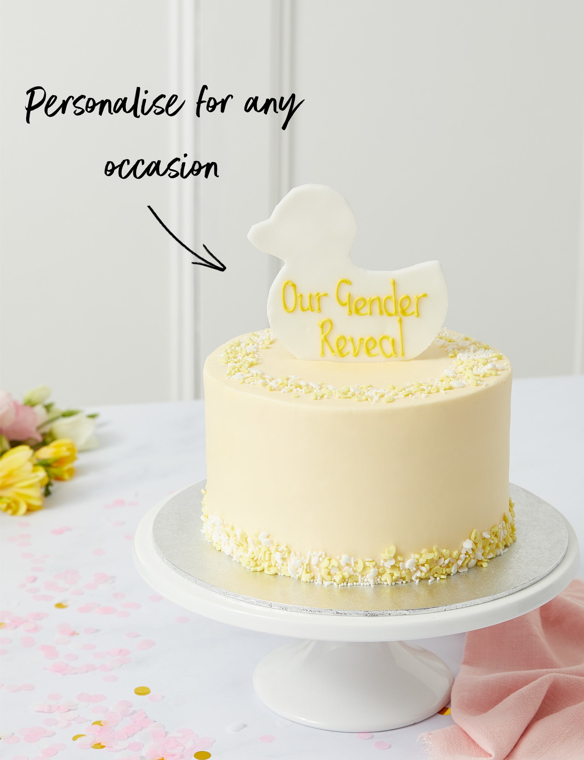 PersonalisedGenderRevealCake-Girls(Serves16)