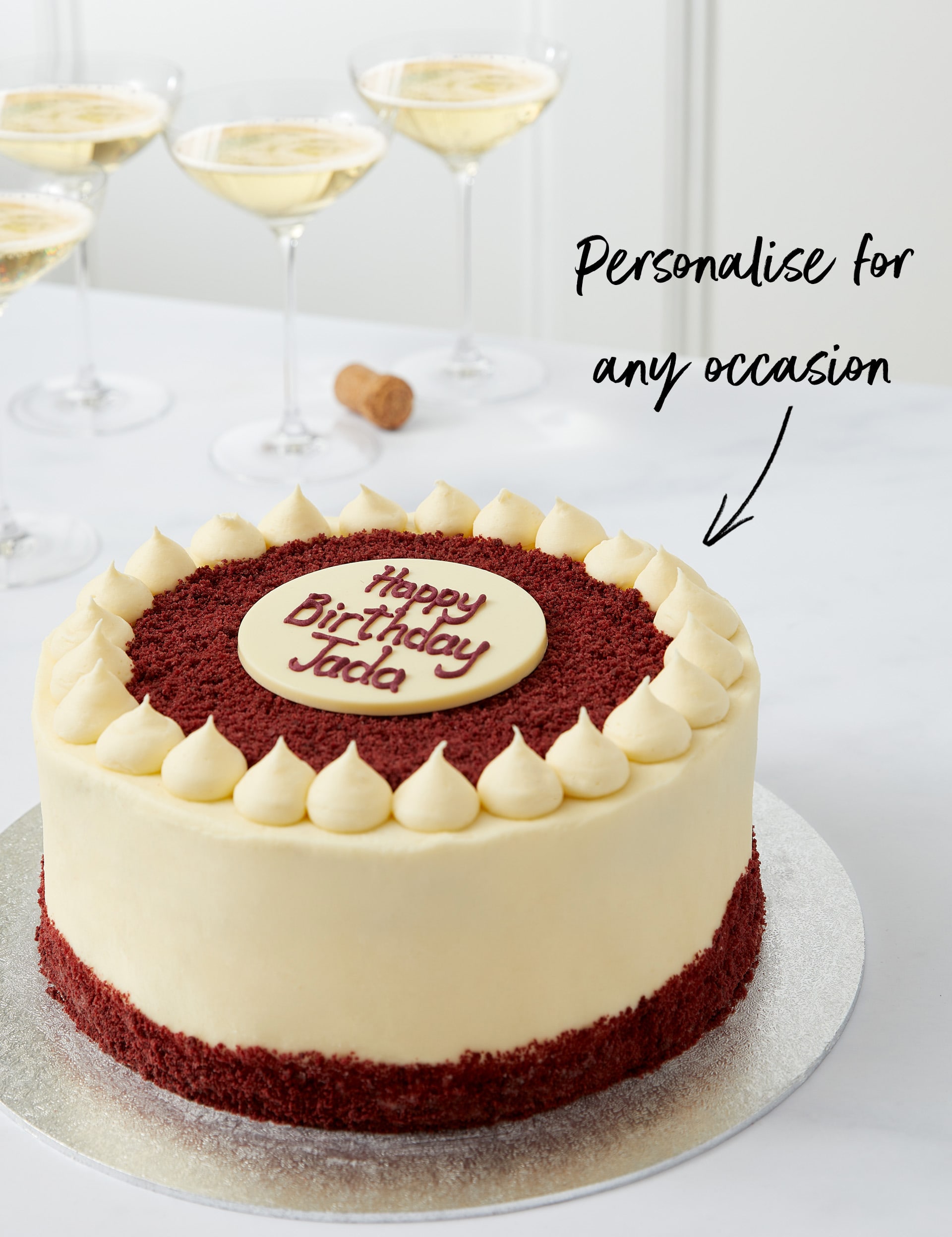 PersonalisedExtraLargeRedVelvetCake(Serves24)