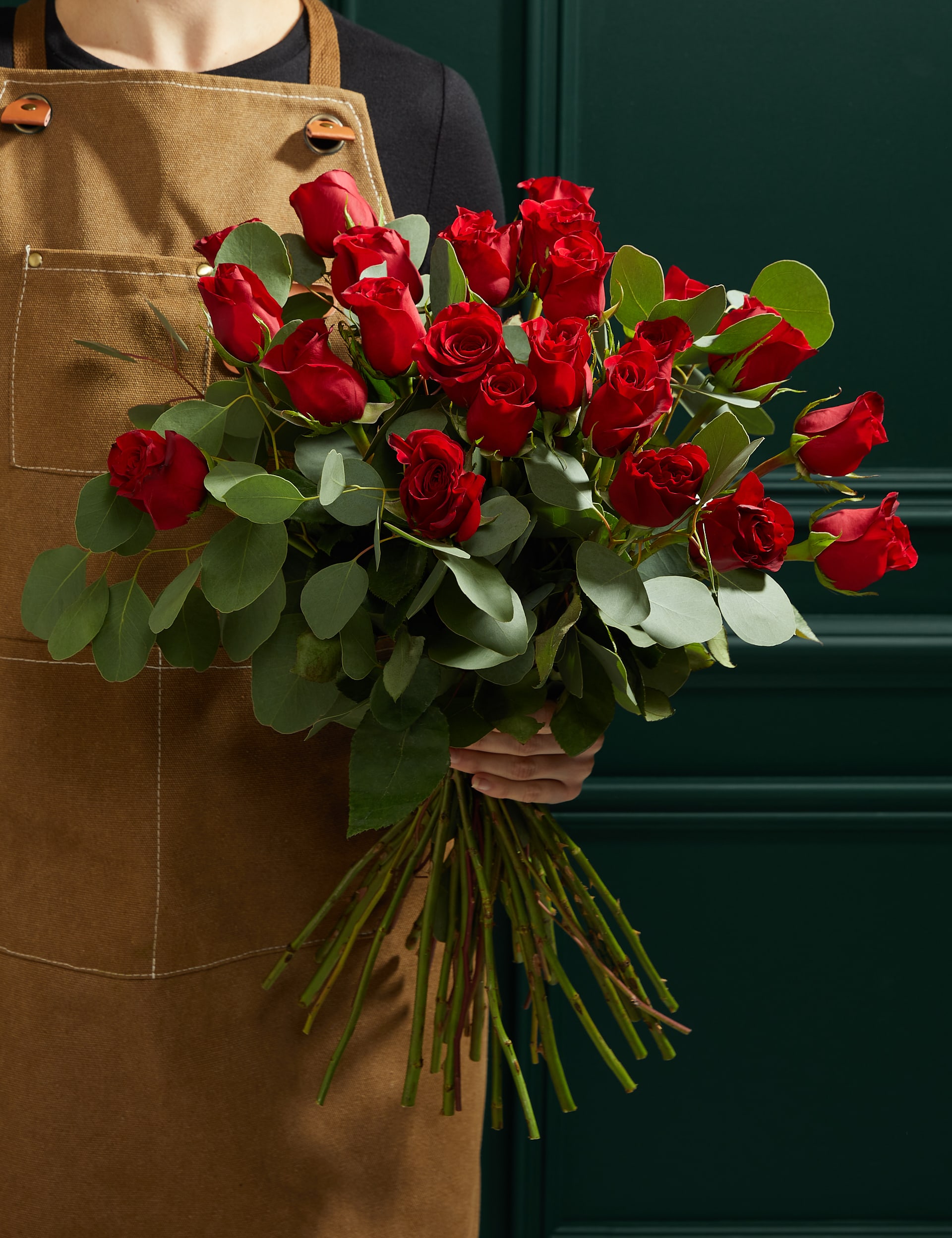M&S Red Freedom Rose & Eucalyptus Bouquet