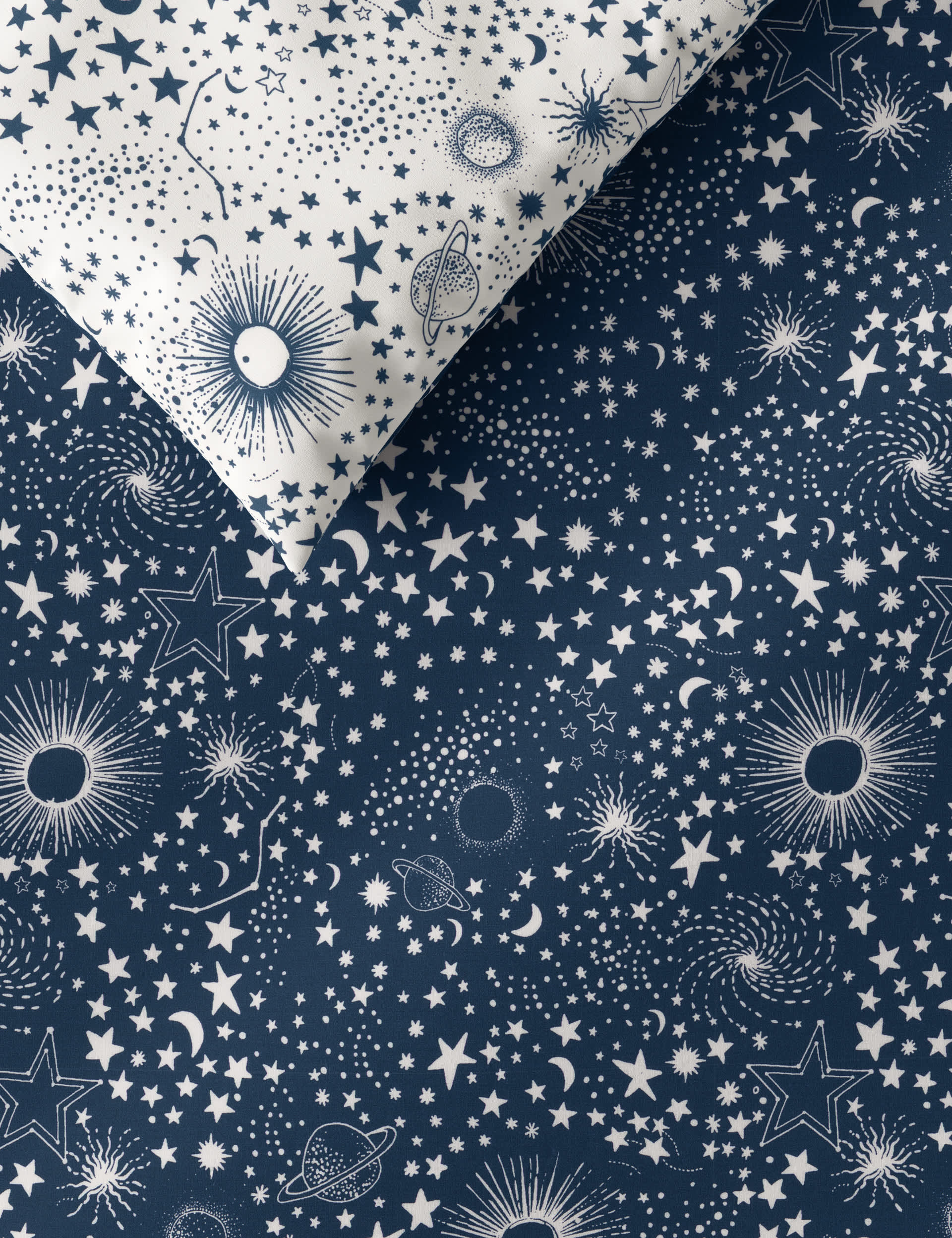 M&S Collection Constellation Cotton Blend Bedding Set - SGL - Navy Mix, Navy Mix