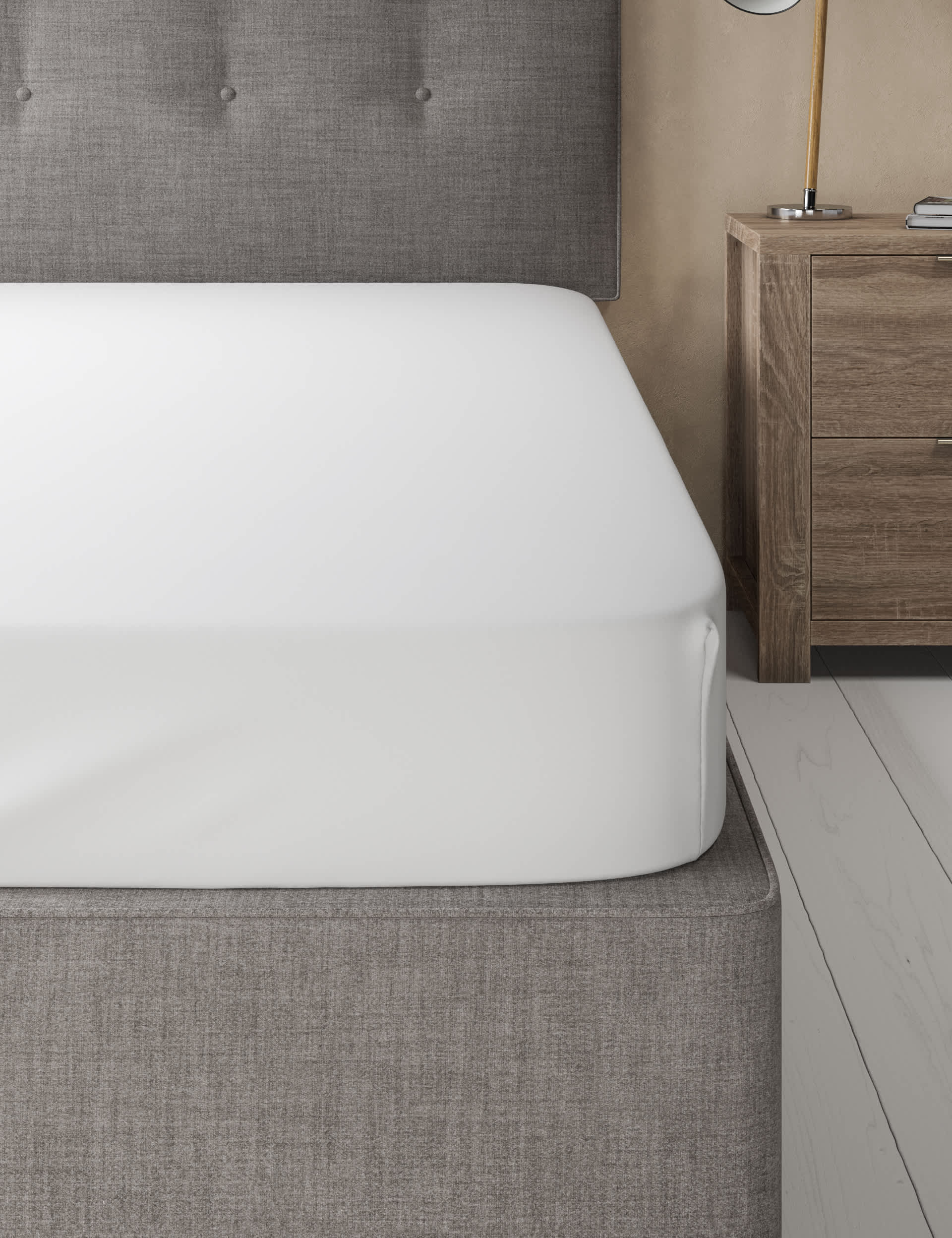 M&S Comfortably Cool Lyocell Rich Fitted Sheet - SGL - White, White,Light Grey,Powder Blue,Cream,Lig