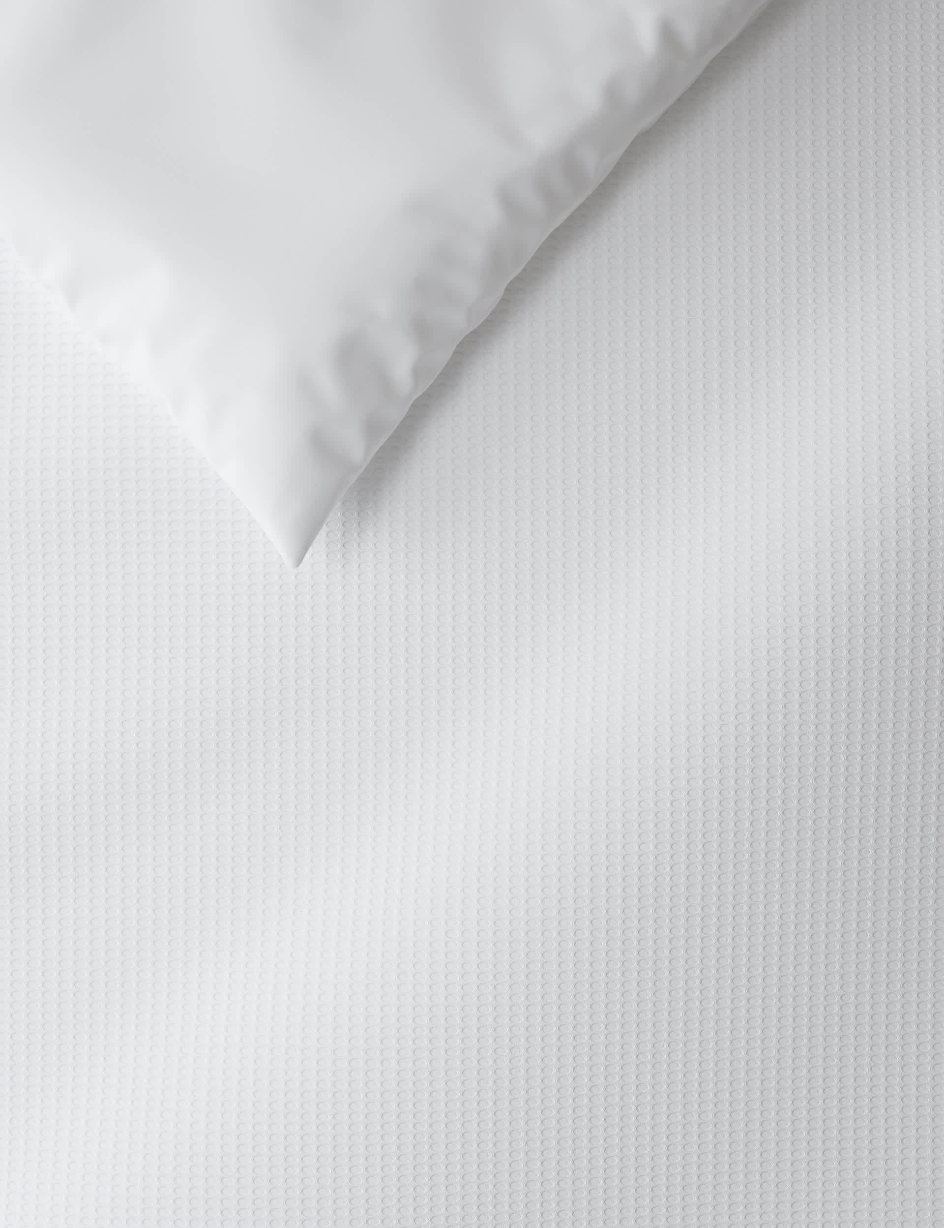 M&S Collection Pure Cotton Waffle Bedding Set - SGL - White, White