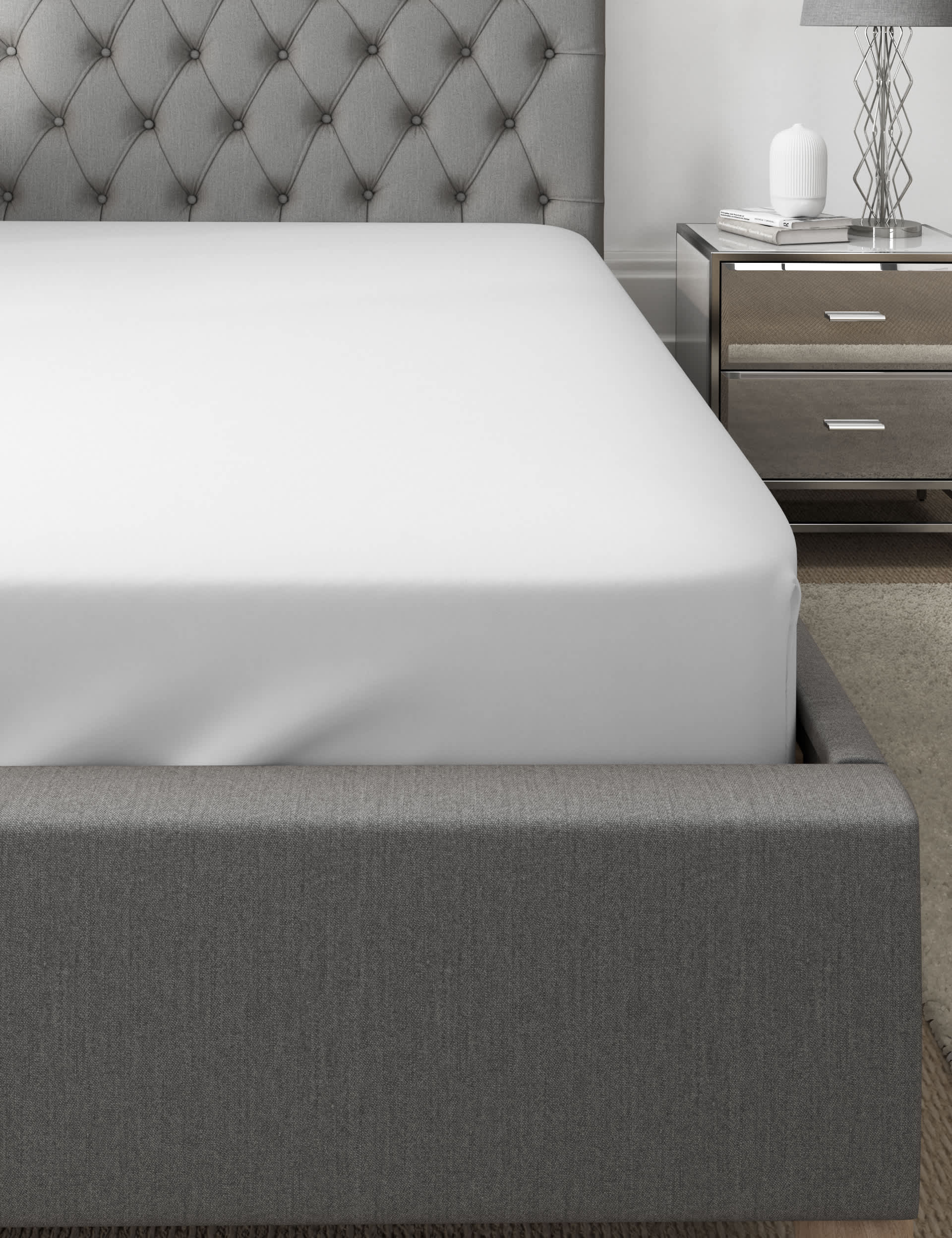 Autograph Supima 750 Thread Count Deep Fitted Sheet - DBL - White, White