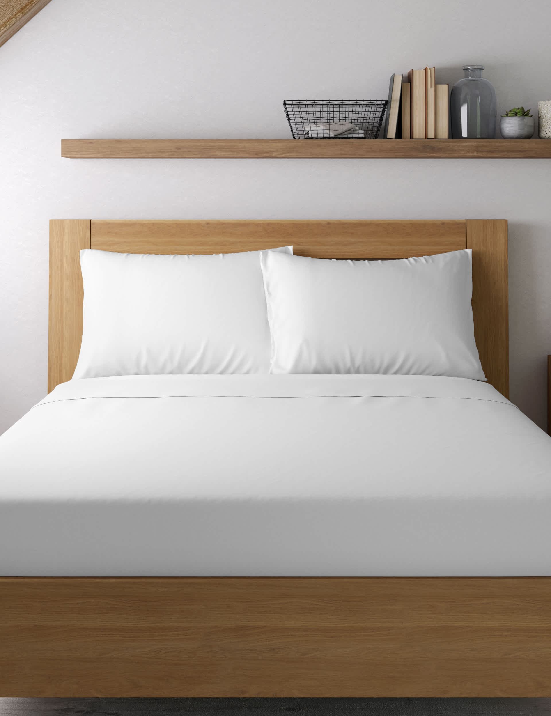 M&S 2pk Bamboo Cotton Blend Sateen Pillowcases