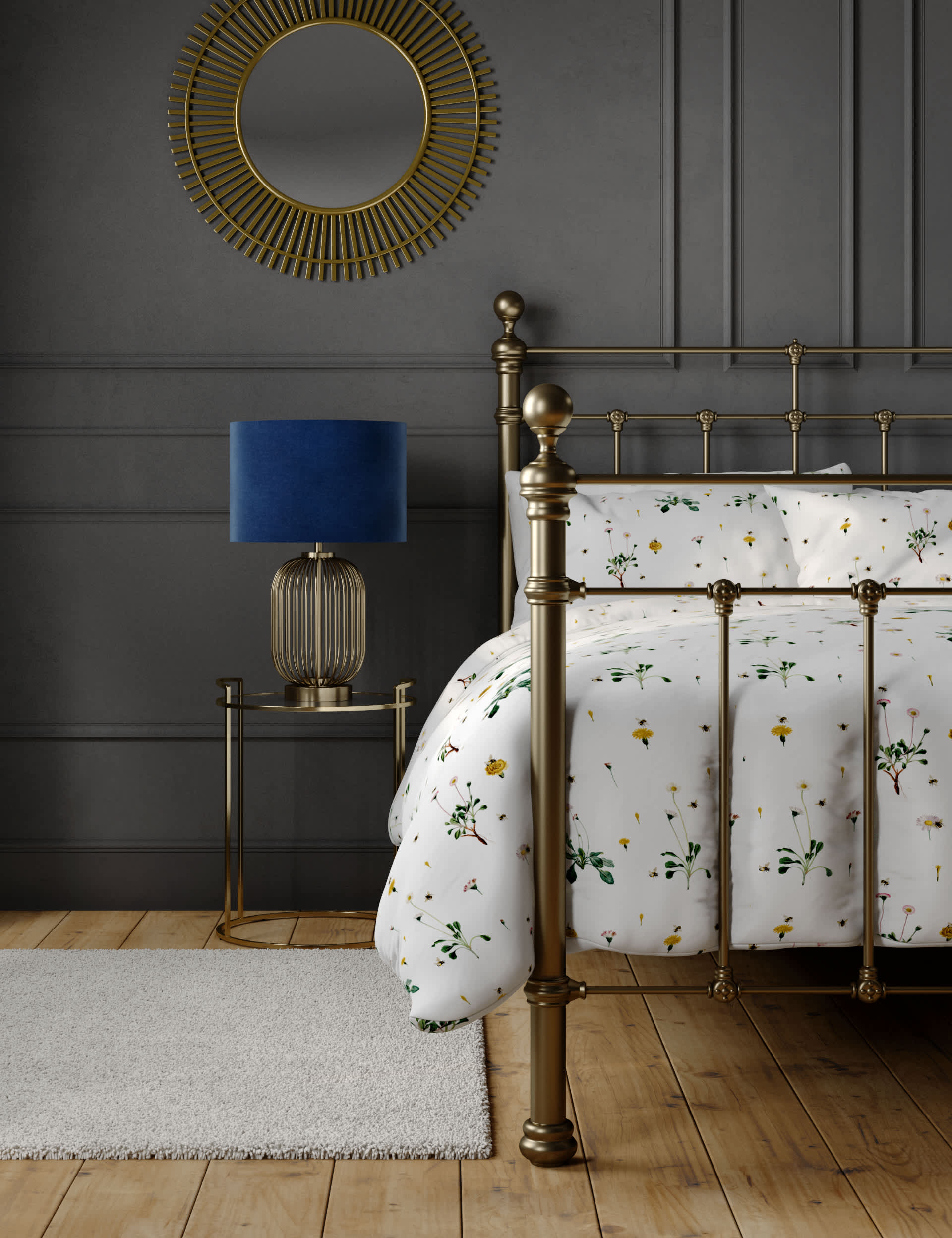 M&S Pure Cotton Floral Bedding Set