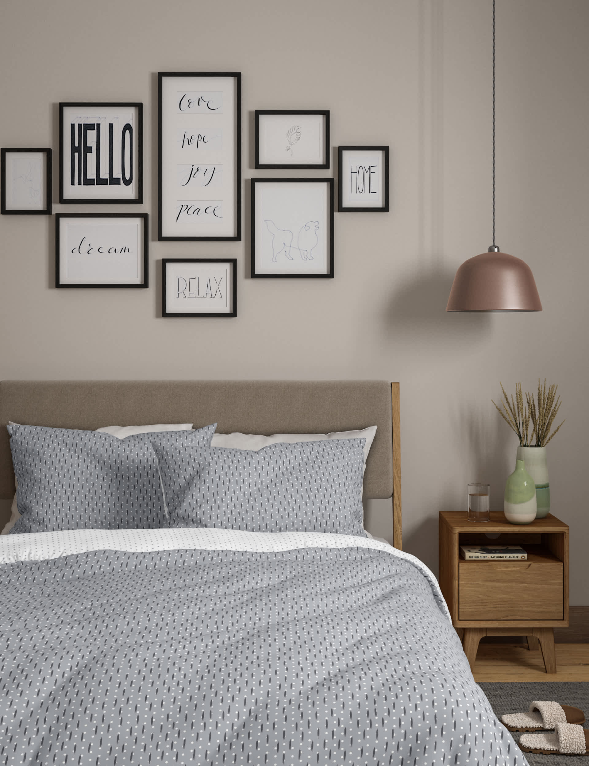 M&S Cotton Blend Spotty Bedding Set