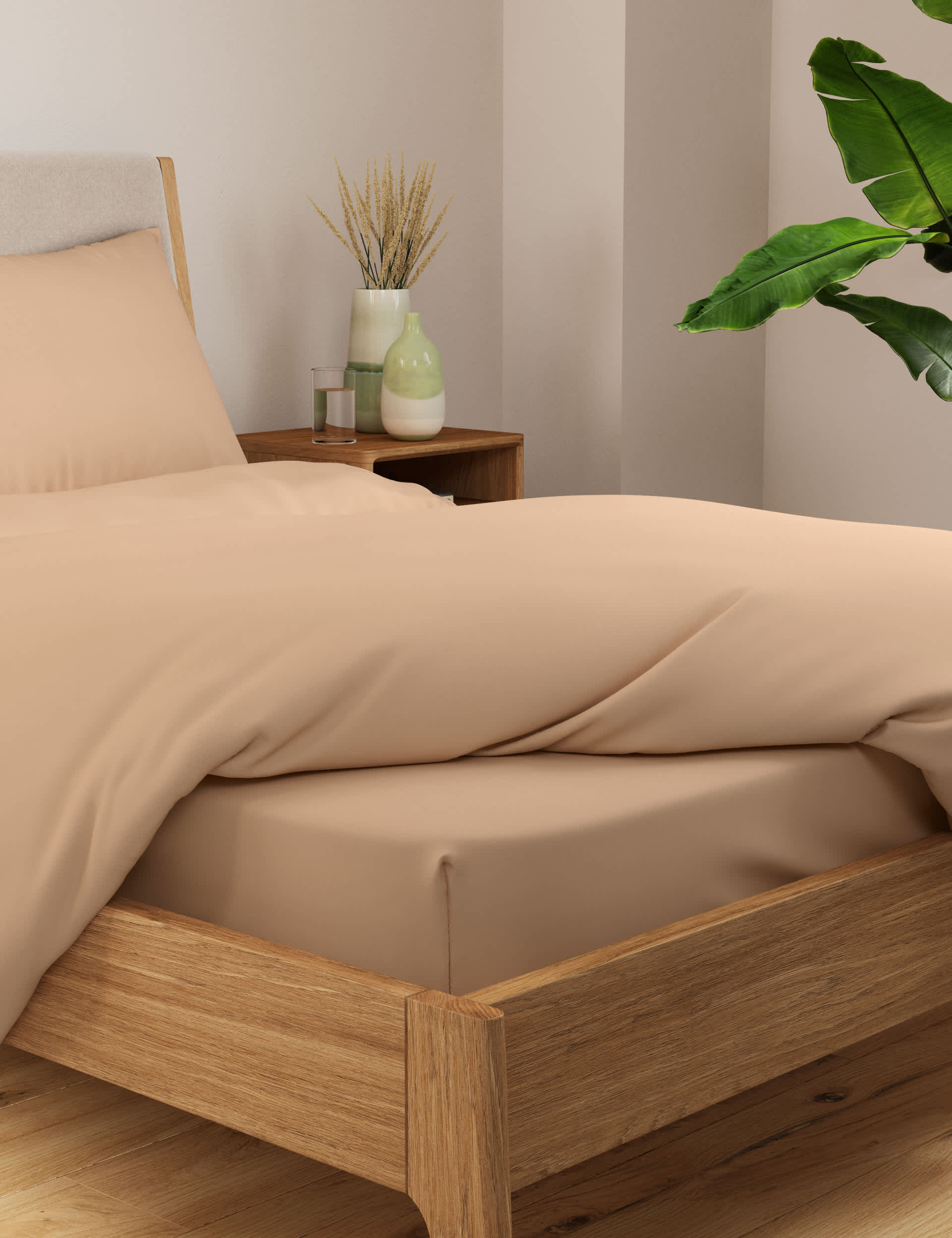 Body Sensor Body Temperature Control Fitted Sheet - 5FT - Medium Beige, Medium Beige