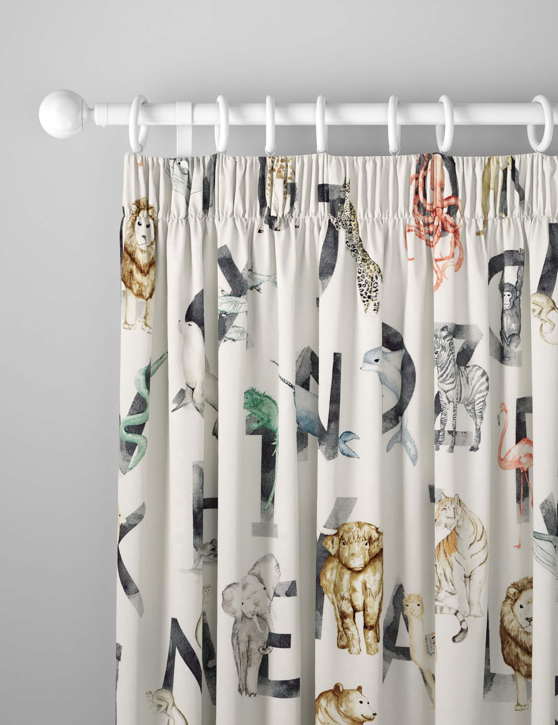 M&S Cotton Rich Alphabet Blackout Kids Curtains - STD90 - Multi, Multi