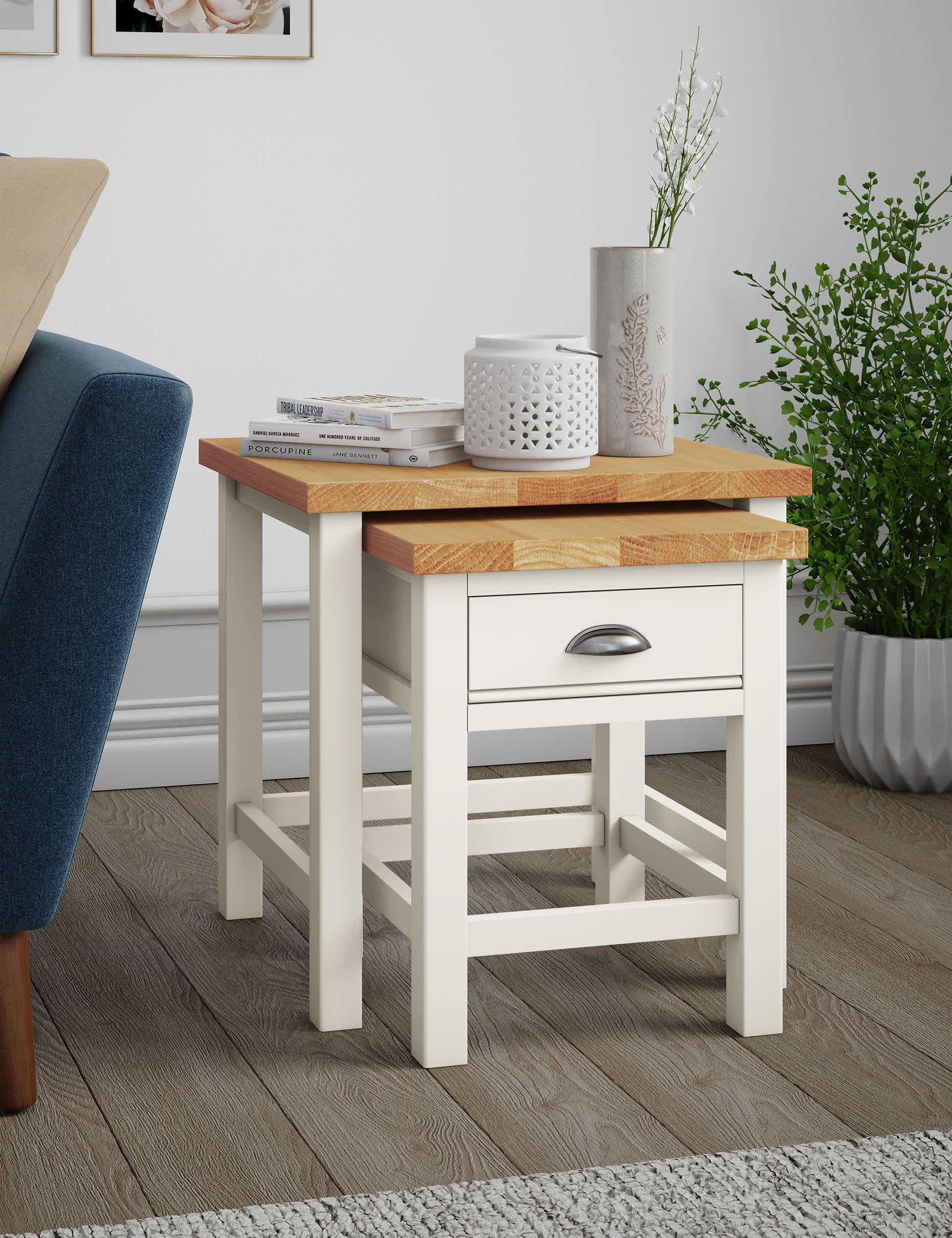 M&S Padstow Nest Tables - Ivory, Ivory