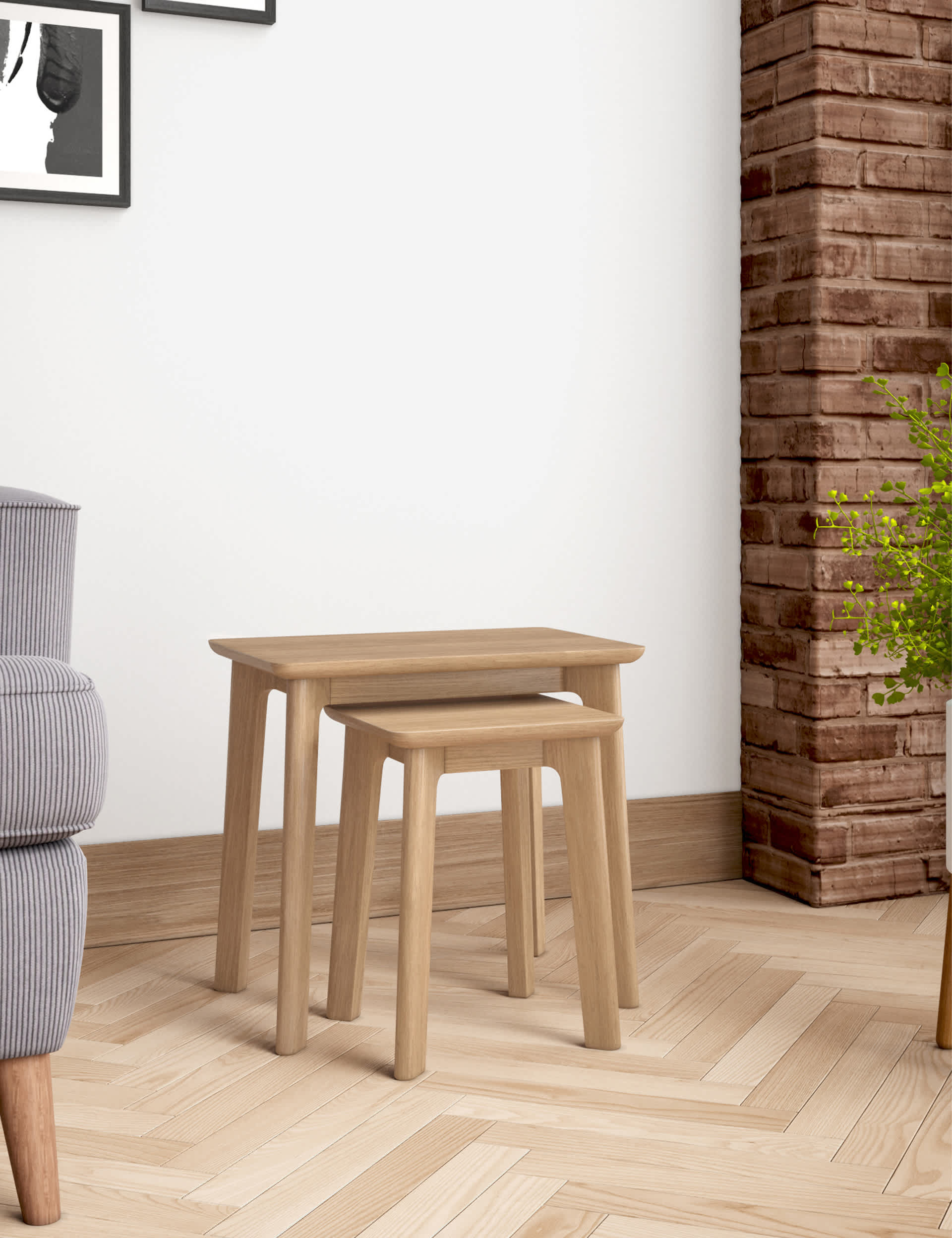 M&S Nord Nest of Tables - Oak, Oak