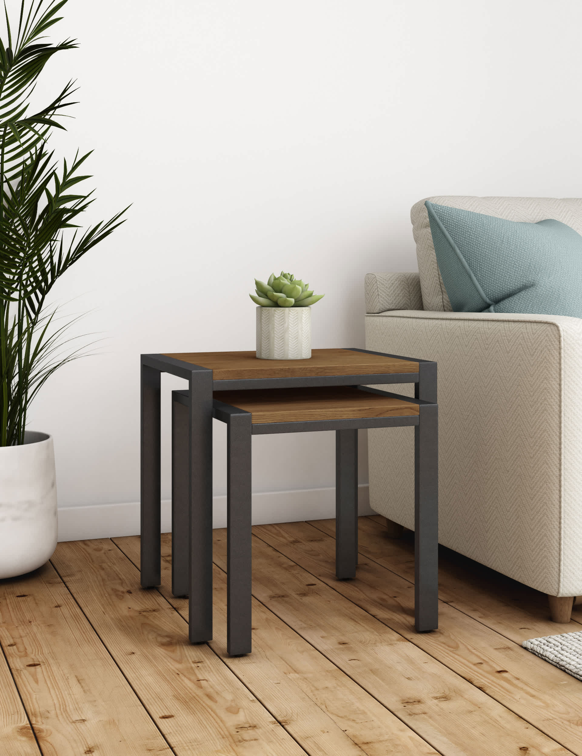 M&S Brookland Nest of Tables - Black Mix, Black Mix