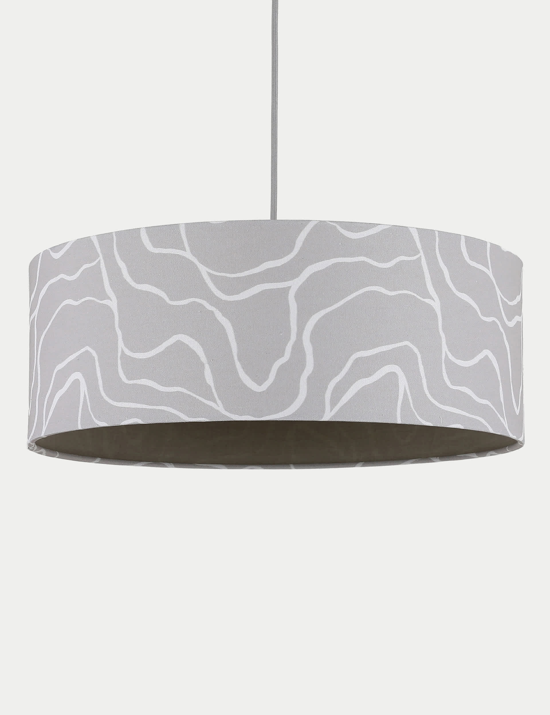 M&S Mineral Wave Drum Lamp Shade - Beige, Beige