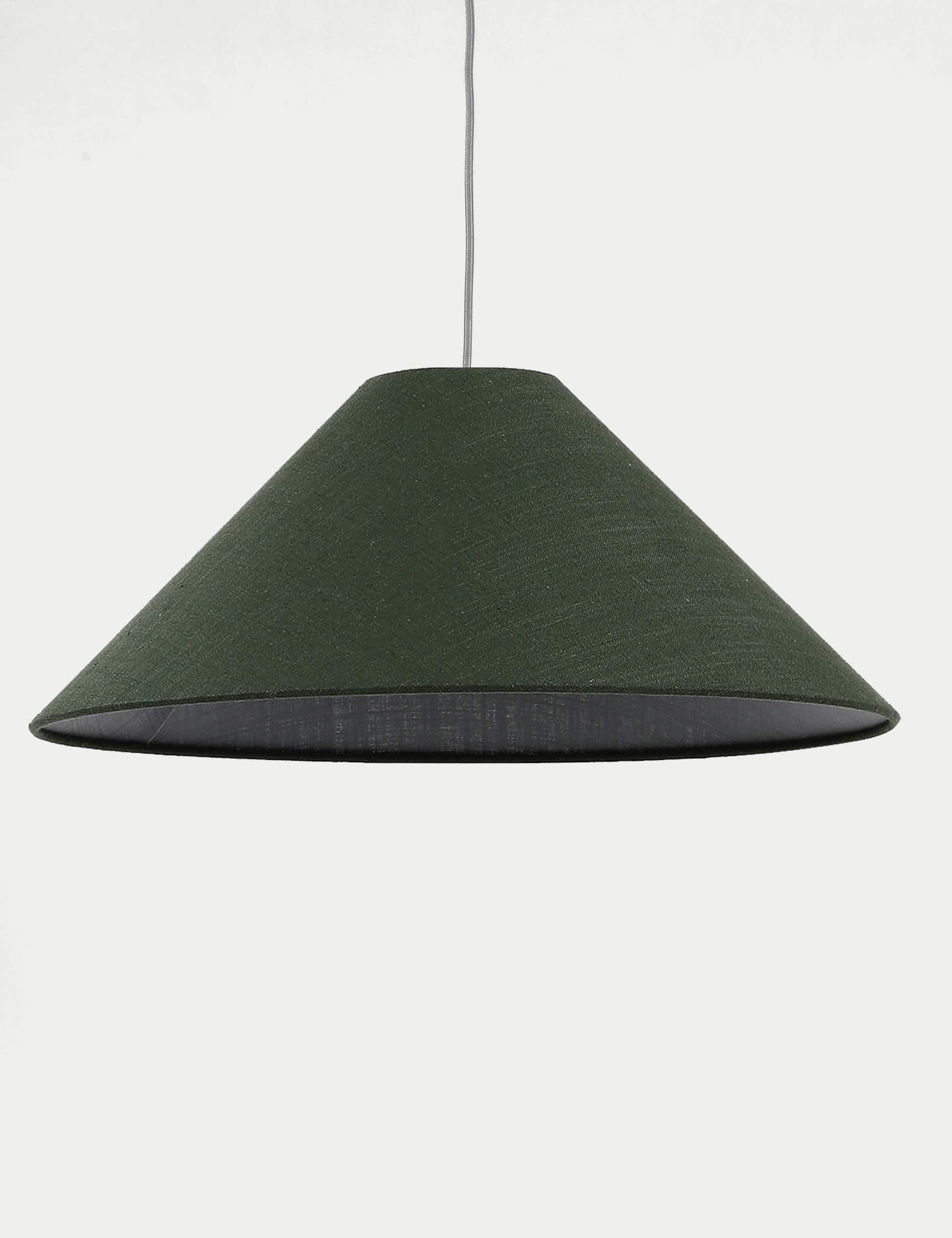 M&S Cone Lamp Shade - Green, Green,Natural