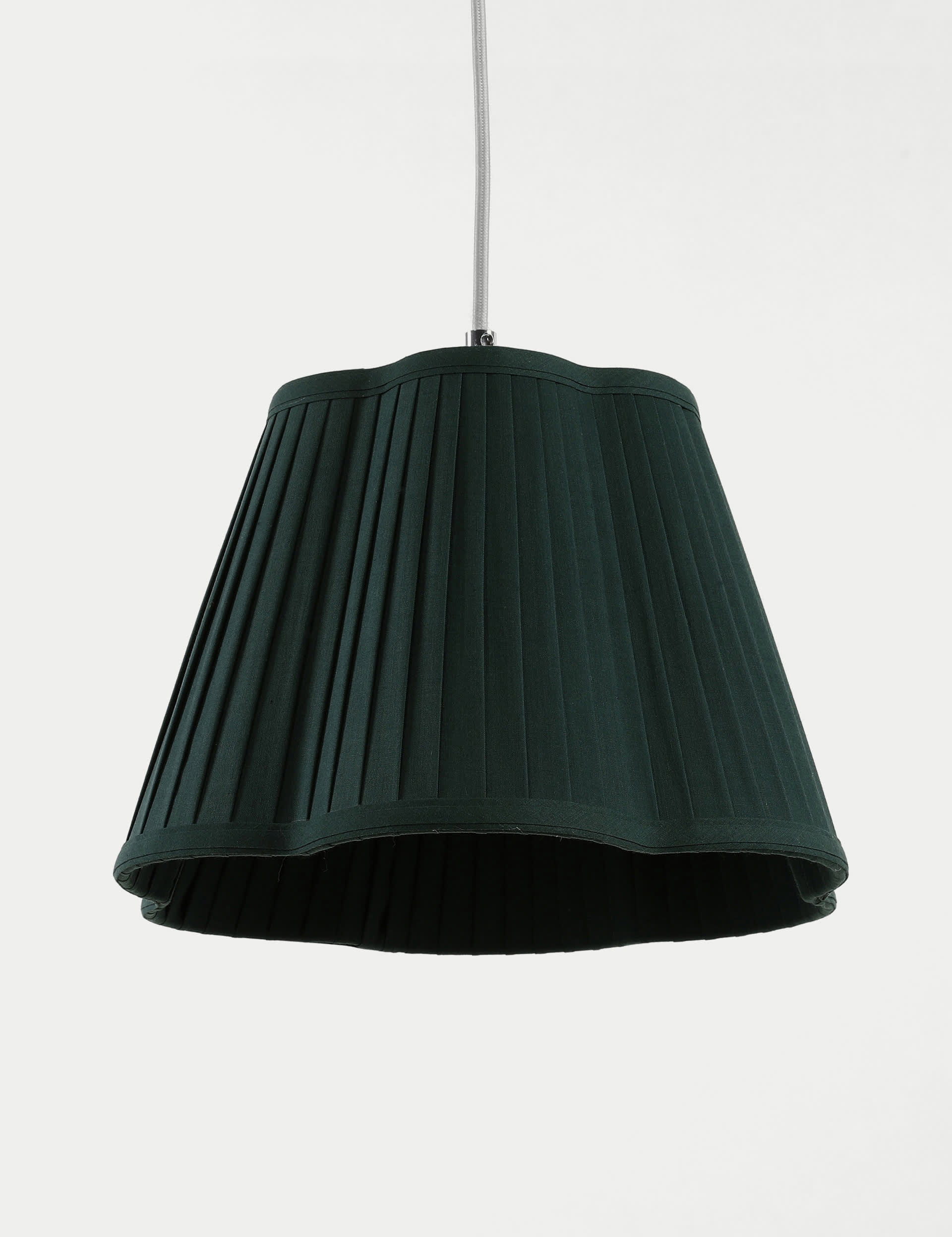 M&S Collection Wavy Pleated Lamp Shade - Forest Green, Forest Green,Navy