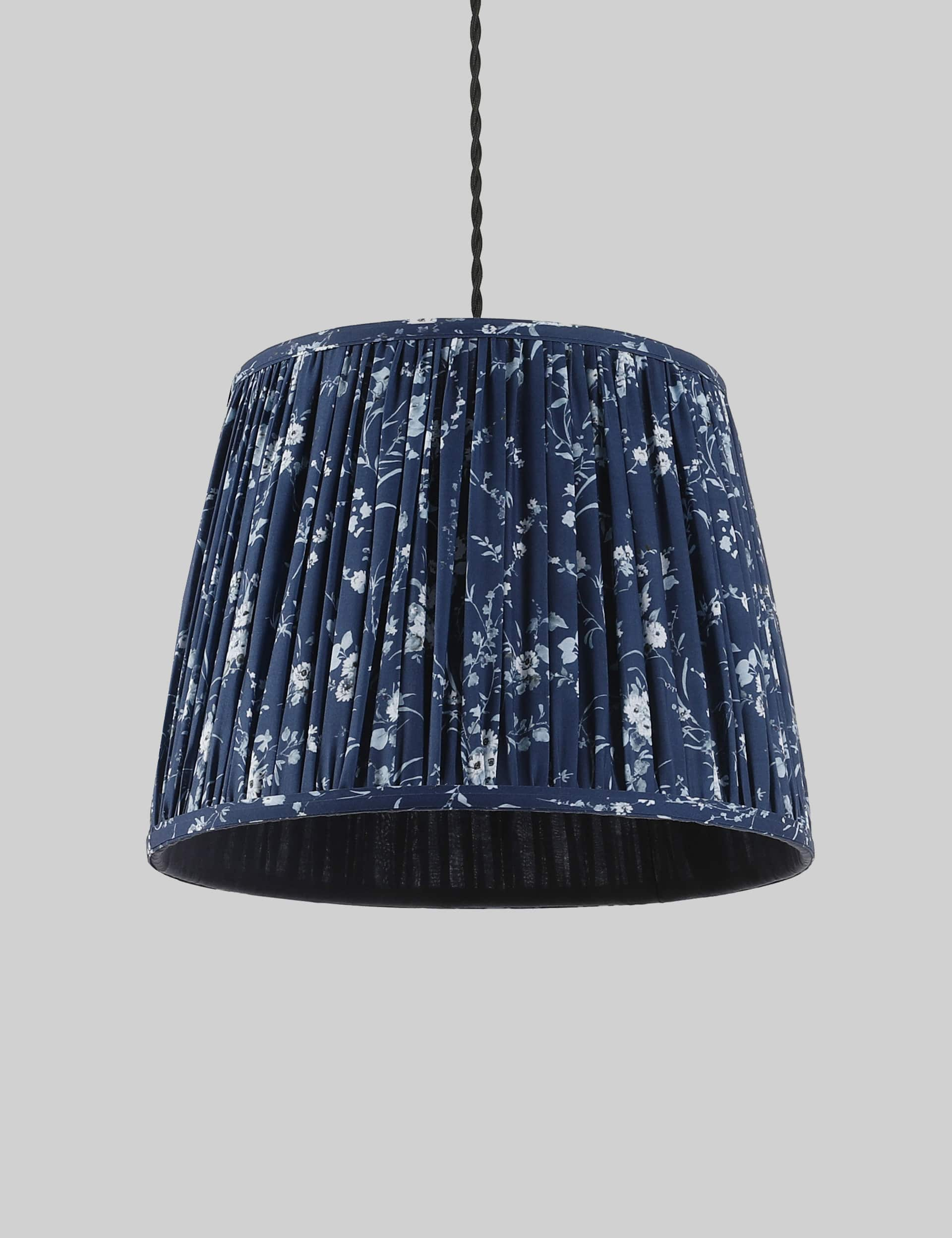 M&S Pleated Floral Lamp Shade - Navy, Navy