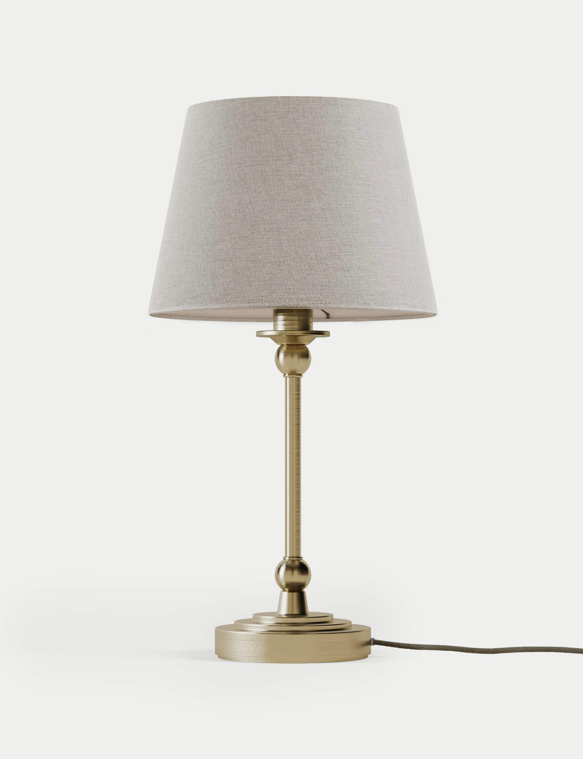 M&S Collection Blair Table Lamp - Antique Brass, Grey Mix,Antique Brass