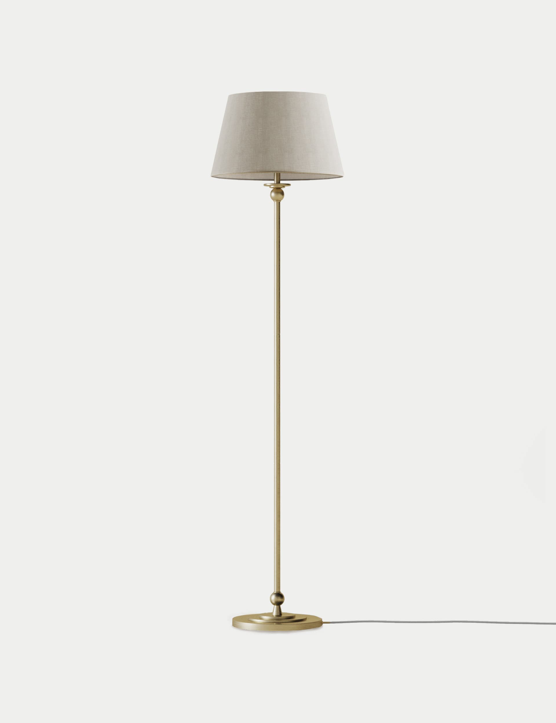 M&S Collection Blair Floor Lamp - Antique Brass, Grey Mix,Antique Brass