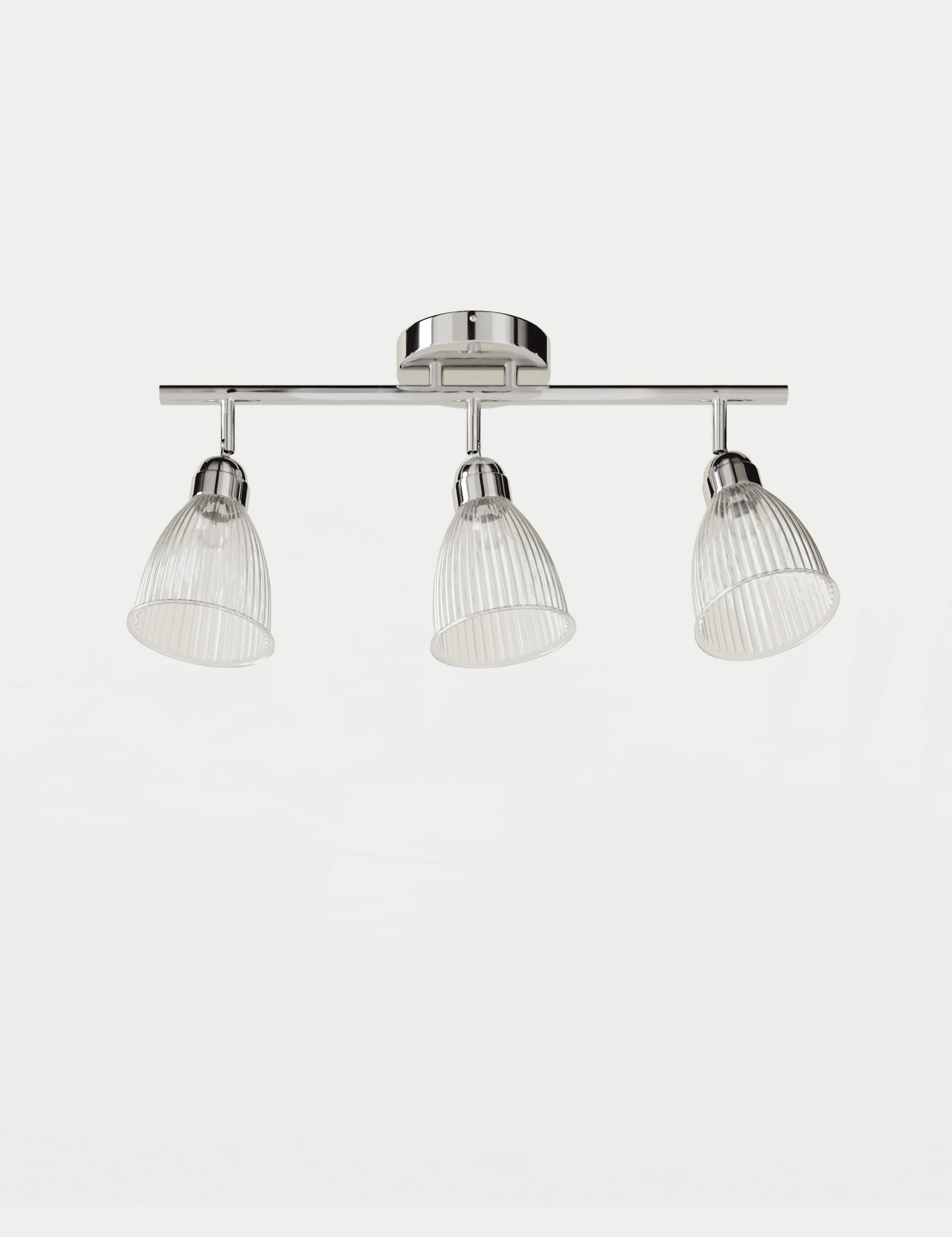 M&S Florence 3 Light Flush Bar Light - Silver Mix, Silver Mix