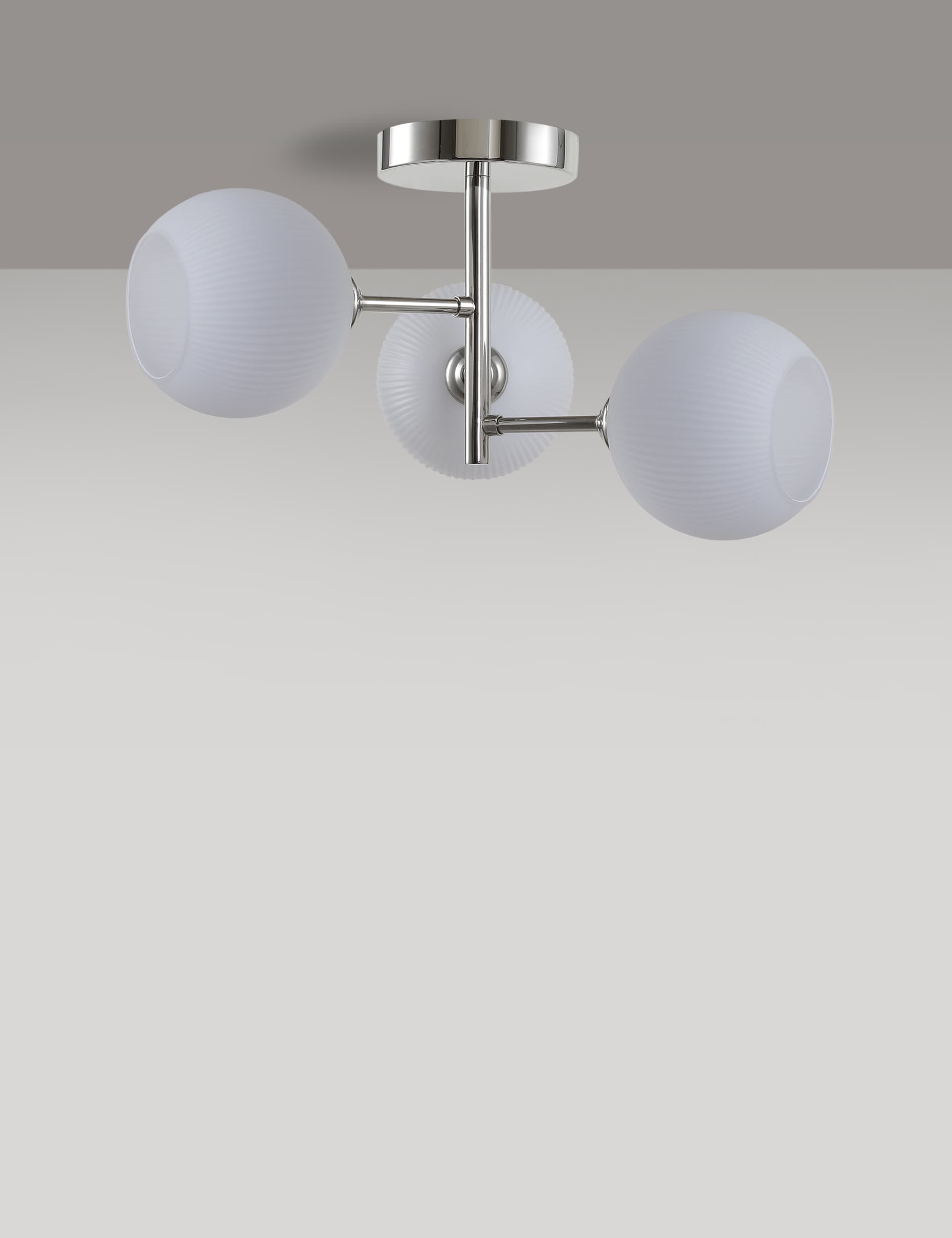 M&S Ribbed Globe Flush Ceiling Light