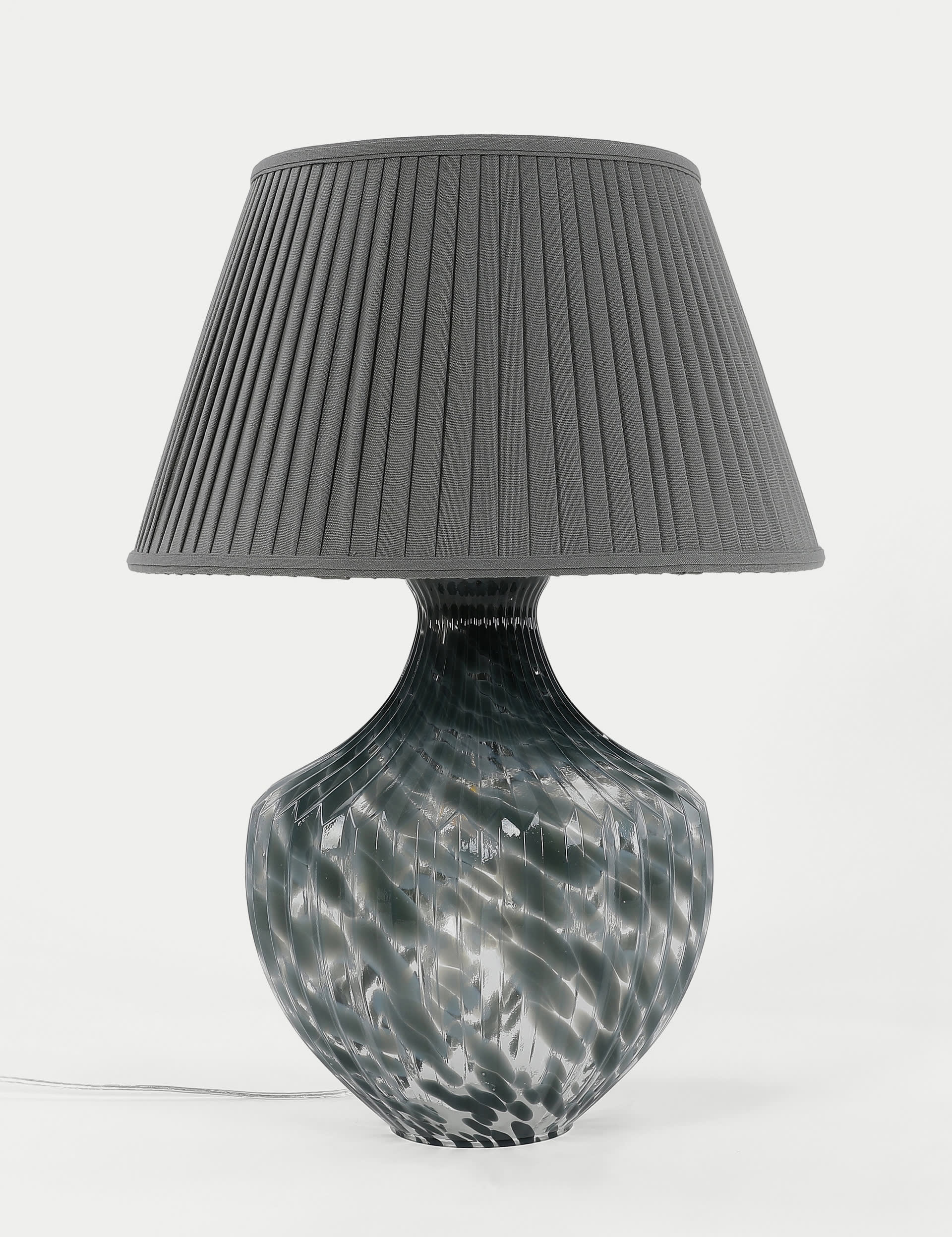 M&S Khloe Patterned Glass Table Lamp - Clear, Clear