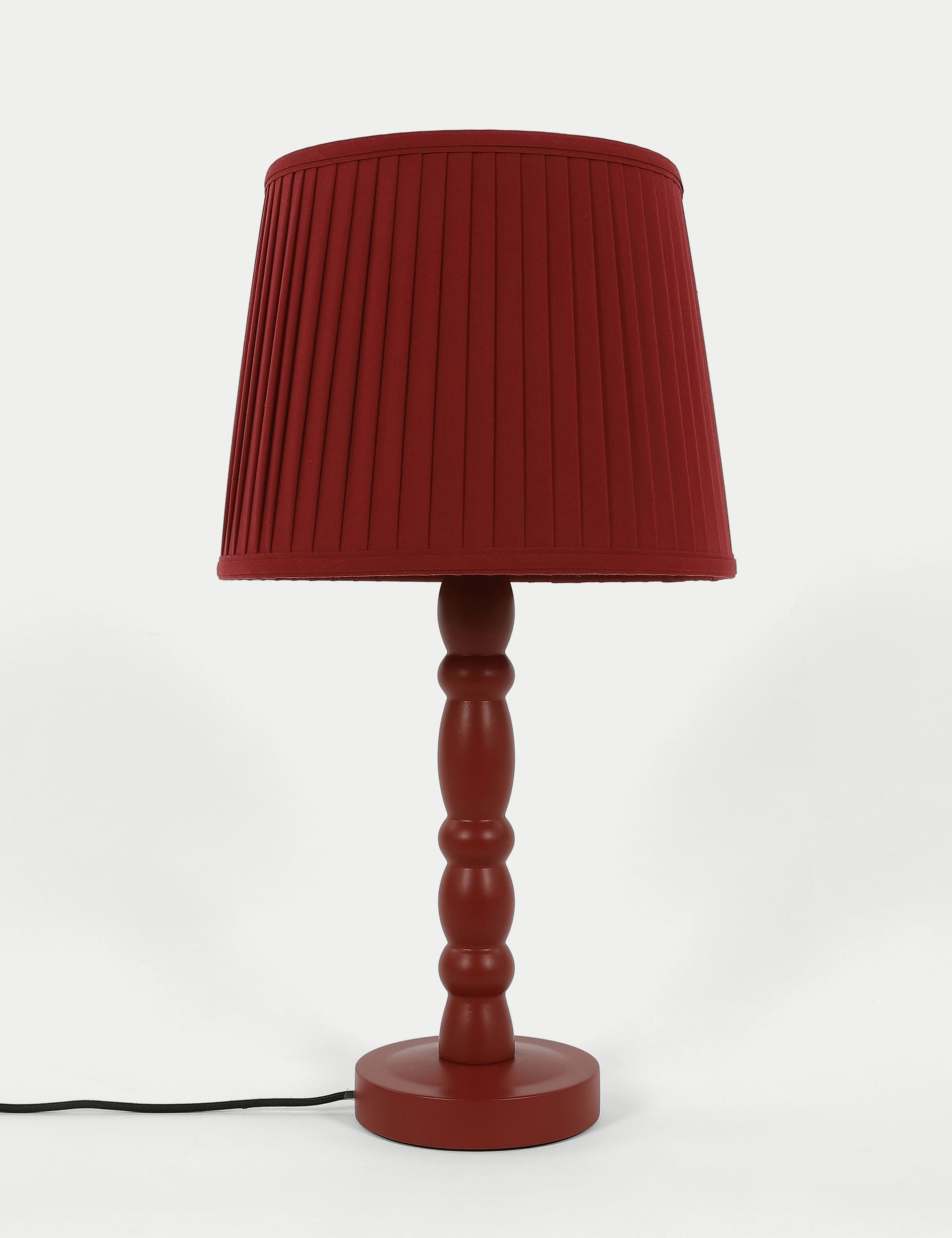 M&S Ria Wooden Bobbin Table Lamp