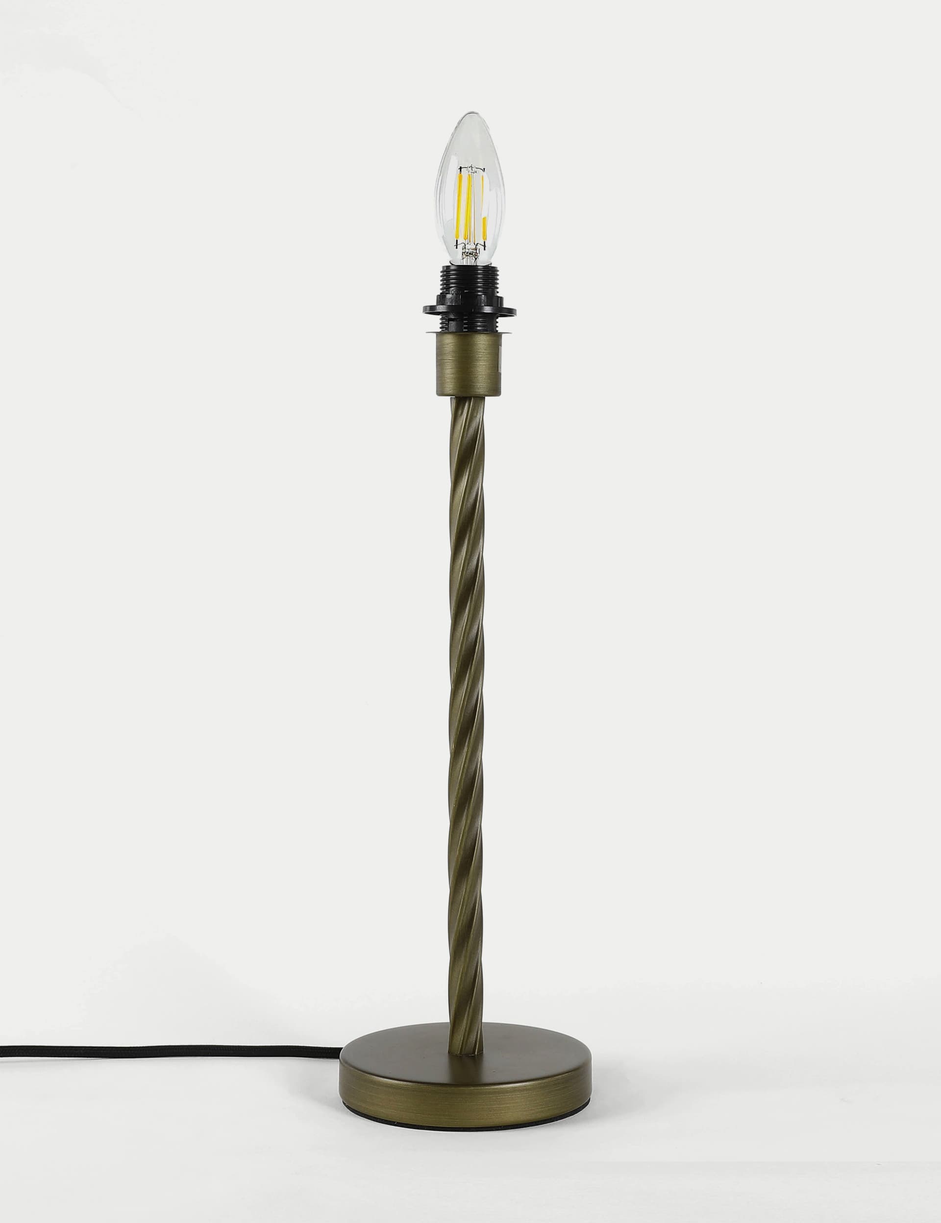 M&S Metal Twisted Table Lamp Base - Antique Brass, Antique Brass