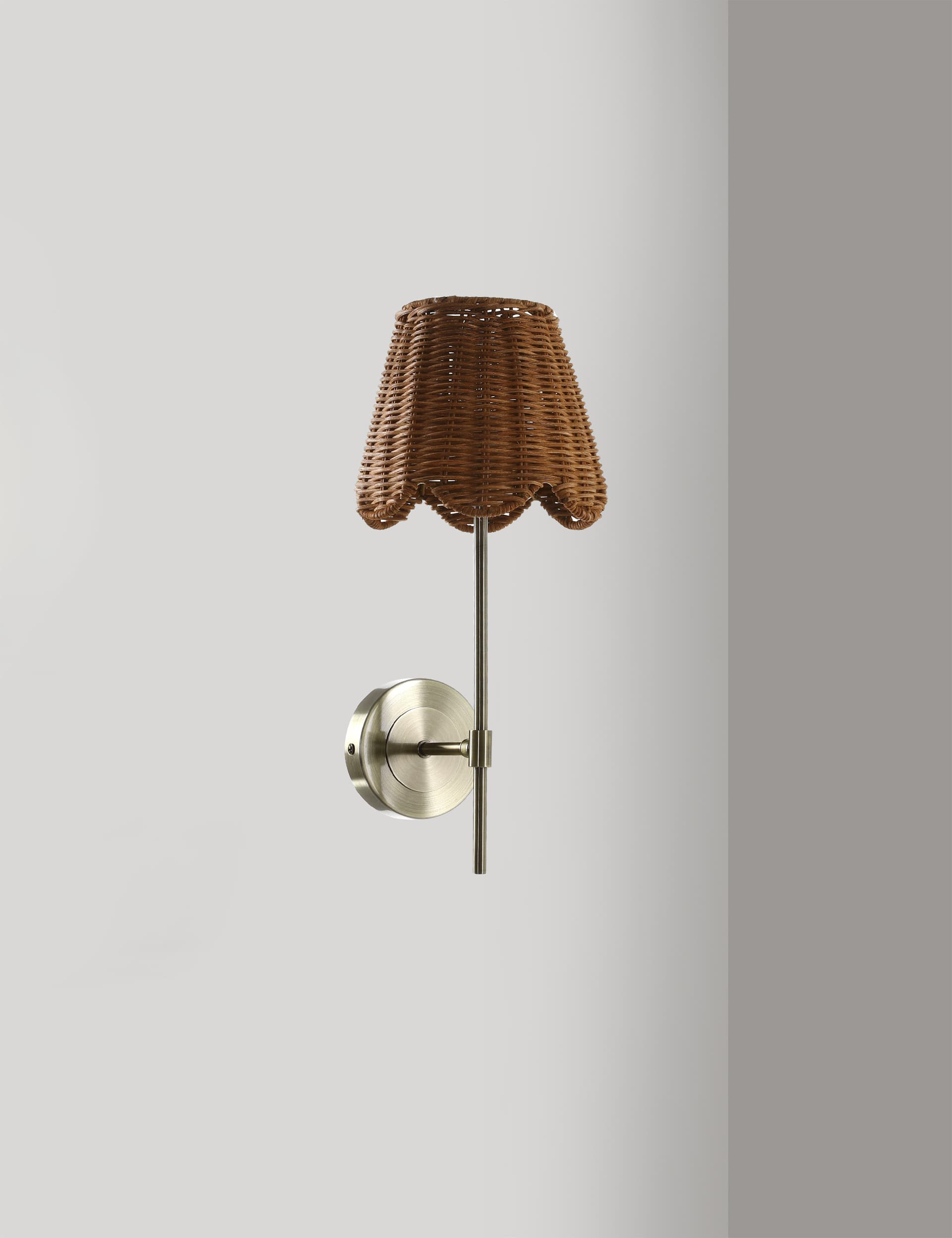 M&S Wicker Scalloped Wall Light