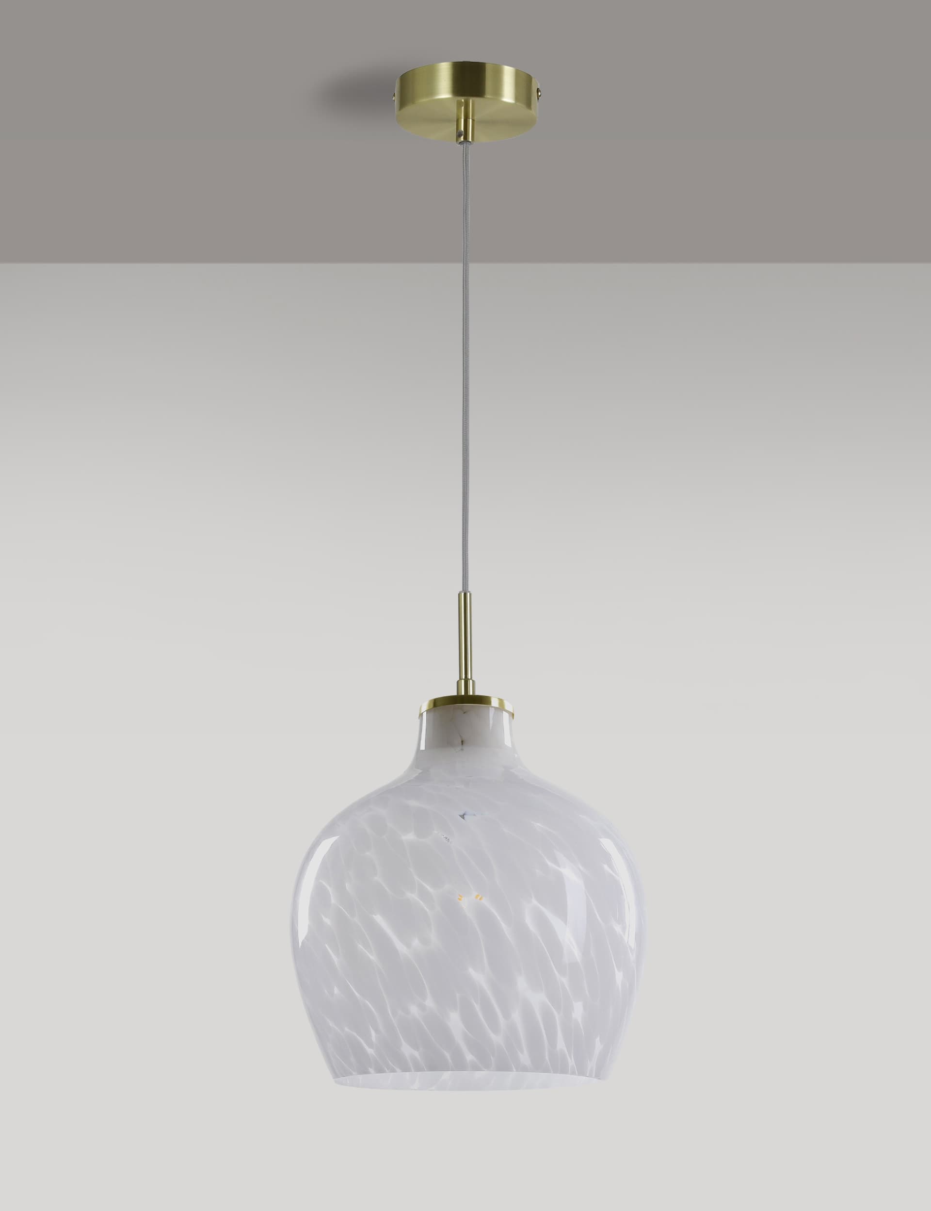 M&S Confetti Glass Pendant Ceiling Light - White, White