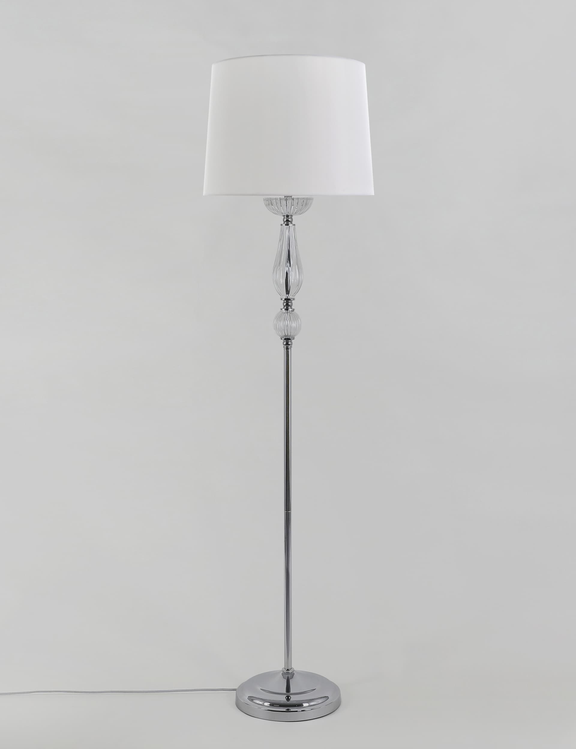 M&S Crystal Floor Lamp - Silver, Silver