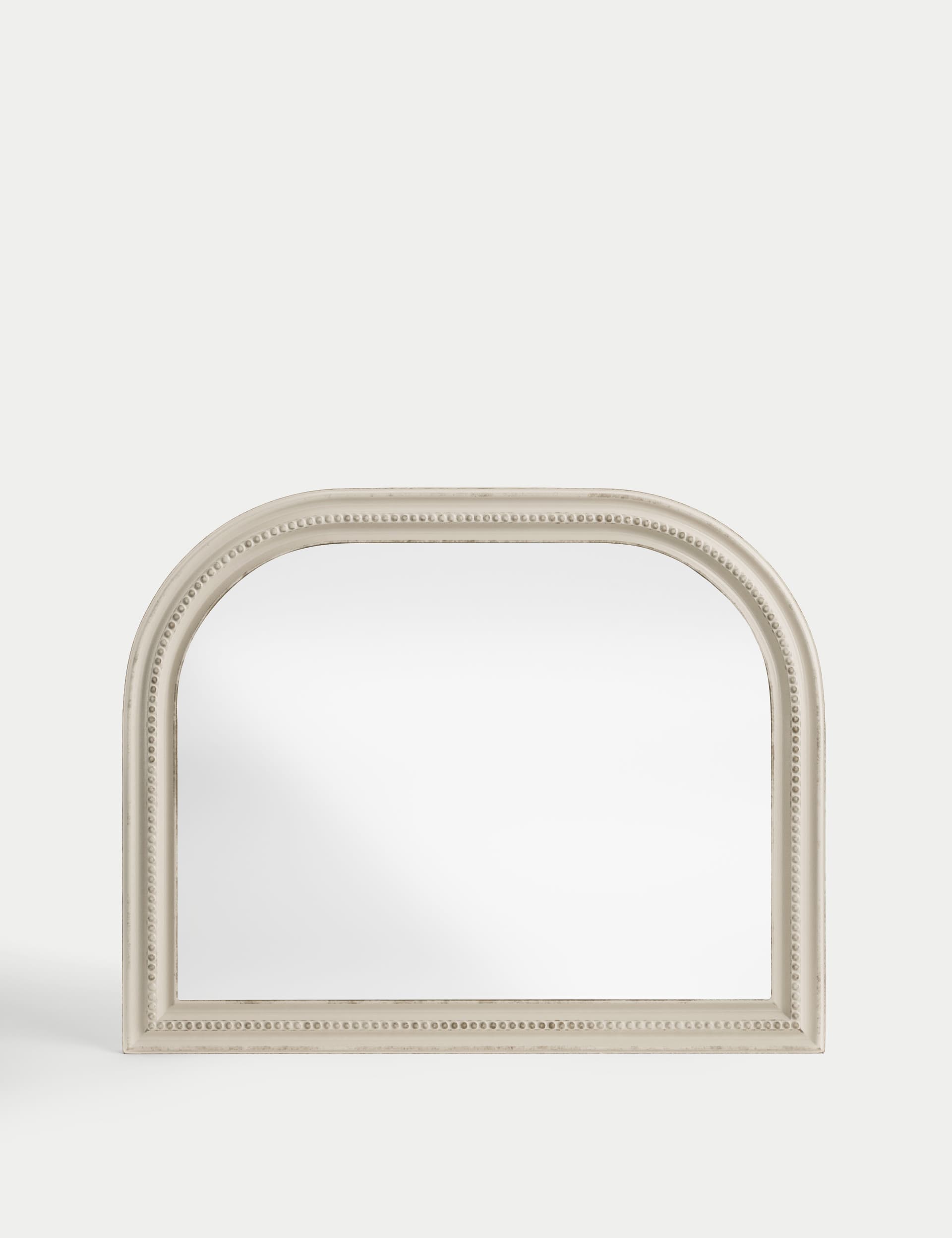 M&S Collection Daphne Curved Mantel Mirror - White, White