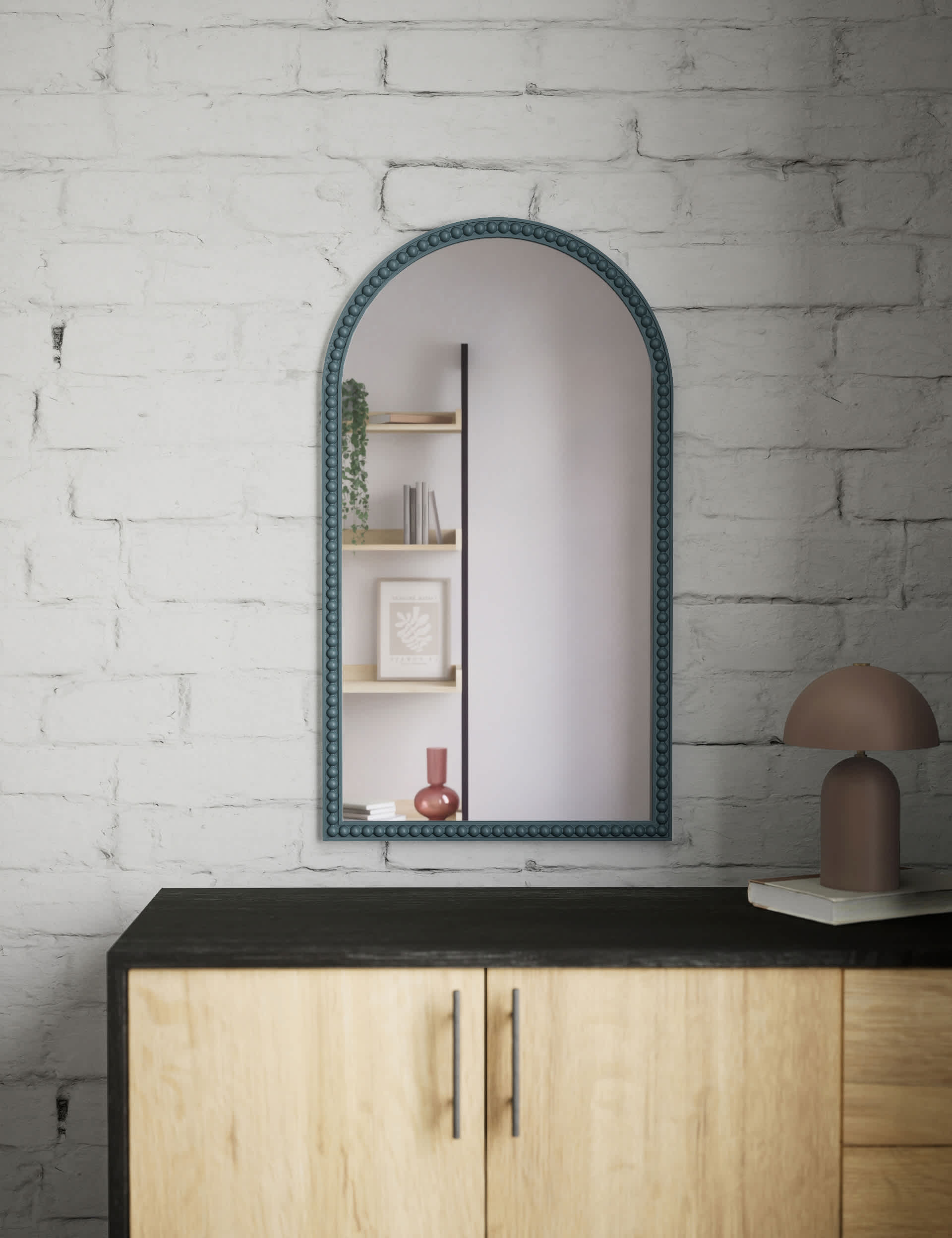 M&S Bobble Arch Wall Mirror - Dark Teal, Dark Teal