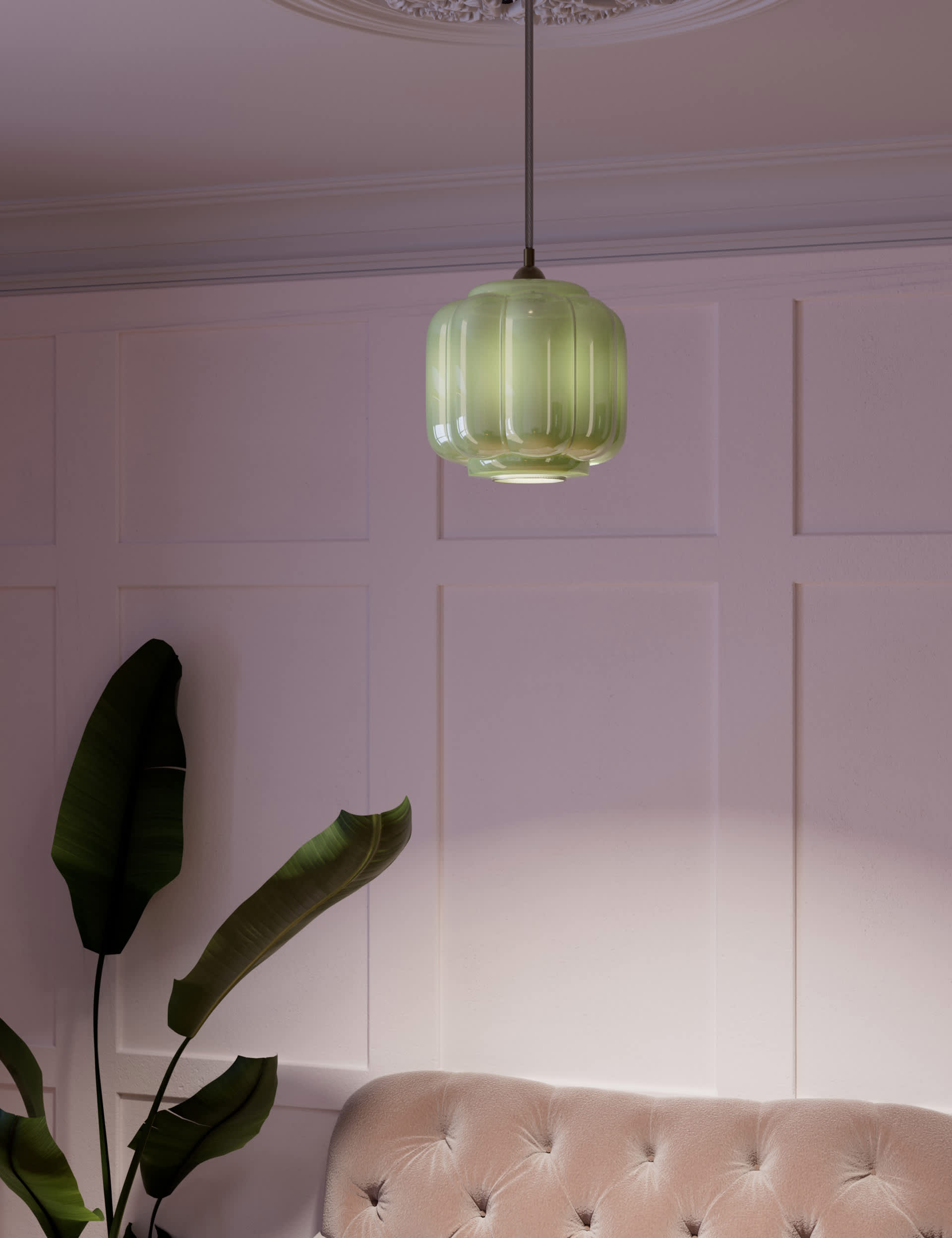 M&S Agnes Pendant Light - Green, Green