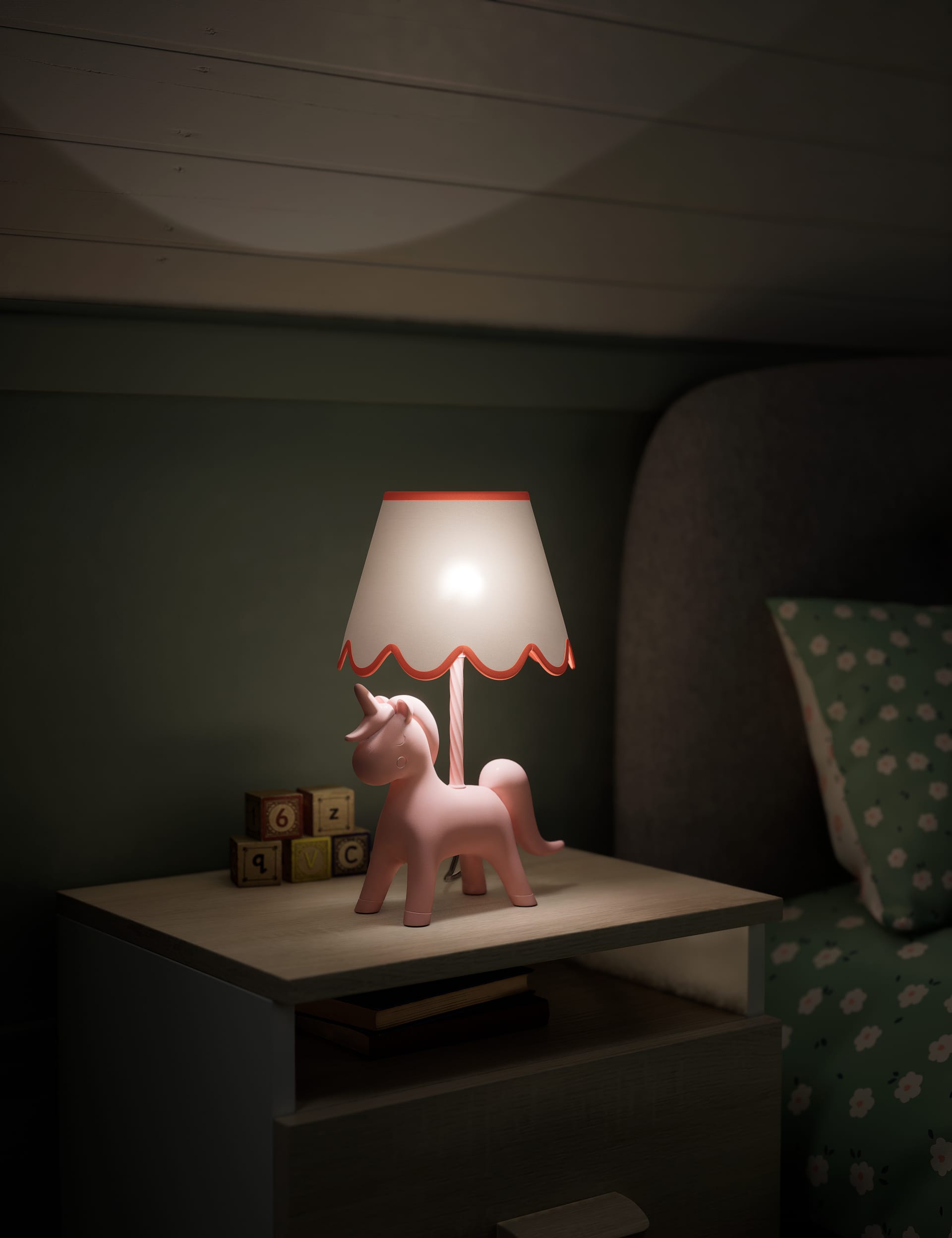 M&S Collection Unicorn Table Lamp - Pink, Pink